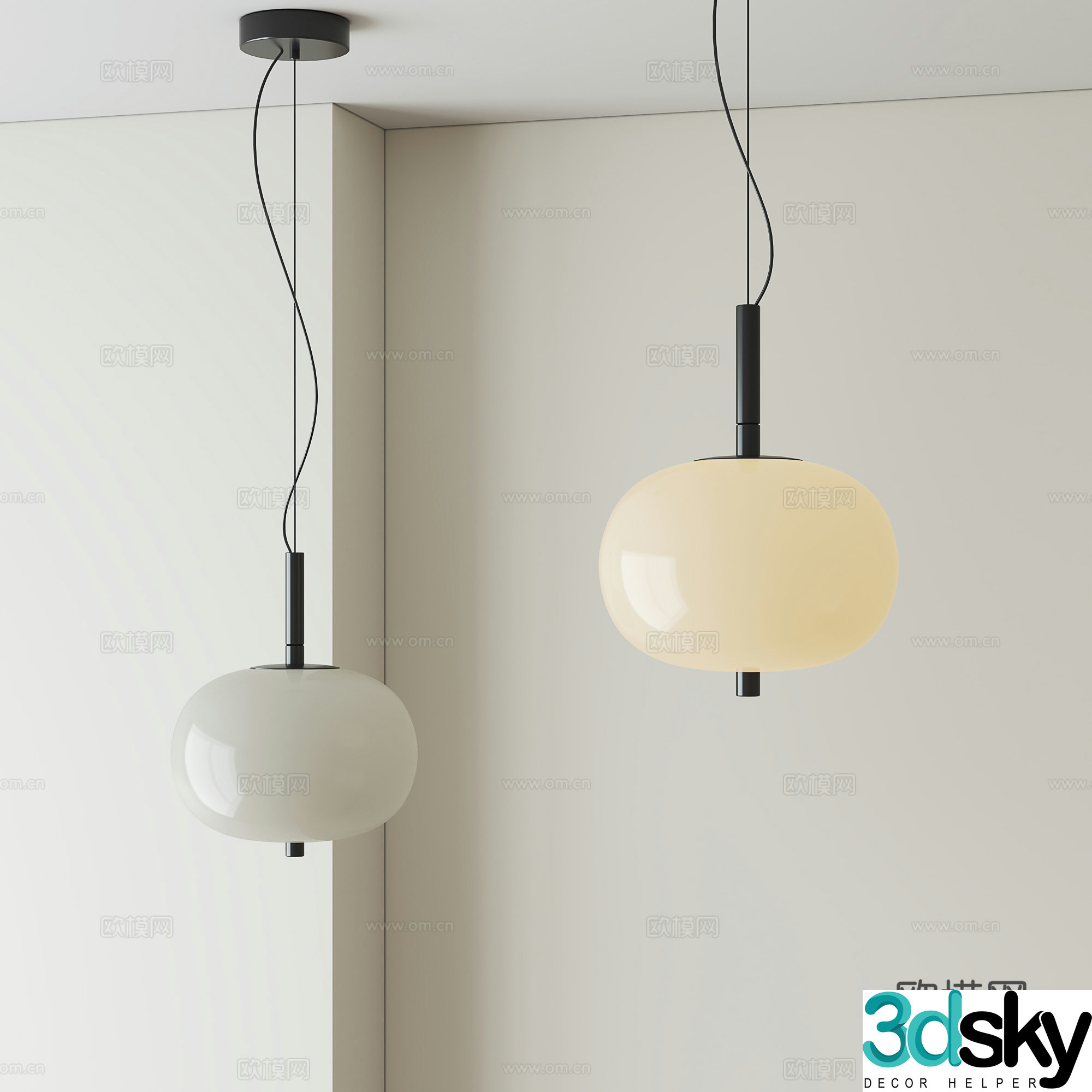 Modern simple small chandelier 3d model