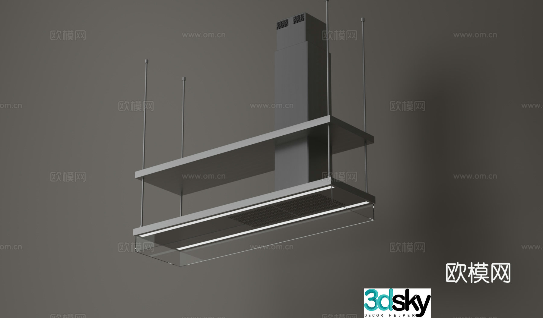 Double-layer island hanger hood 3D model