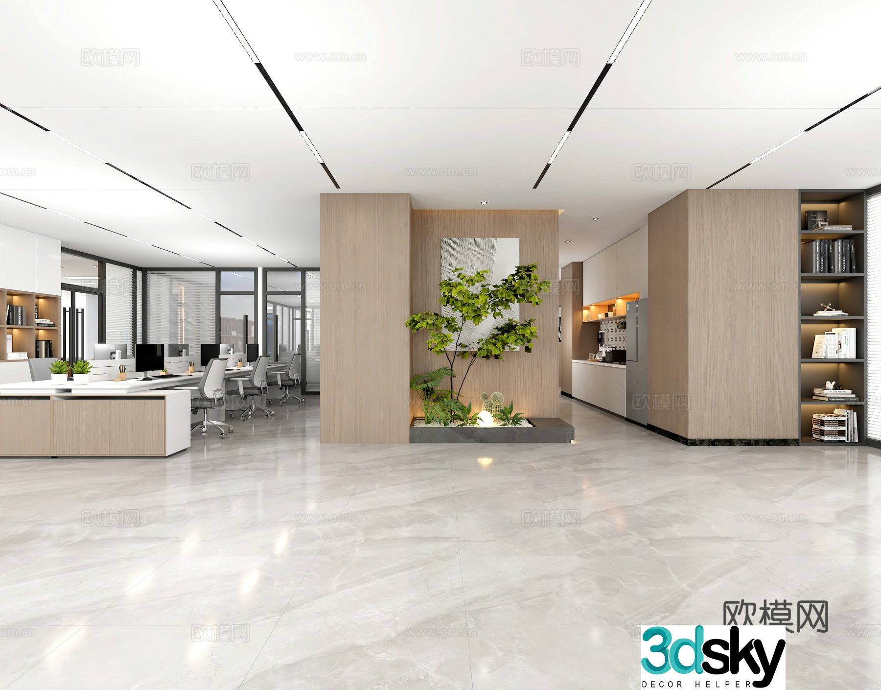 Modern office conference room 3d model