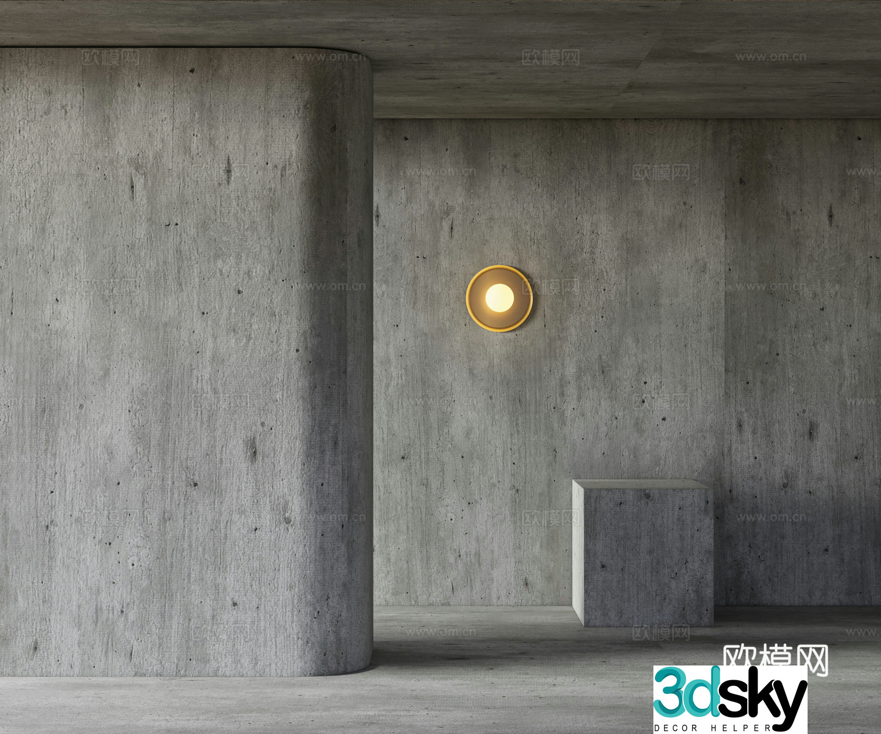 Modern paint fair-faced concrete cement paint 3d model