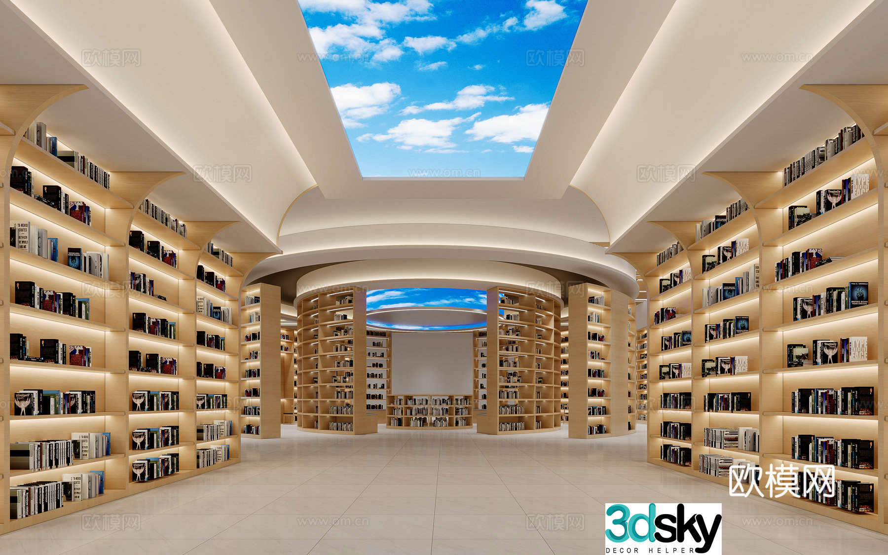 Modern library 3d model
