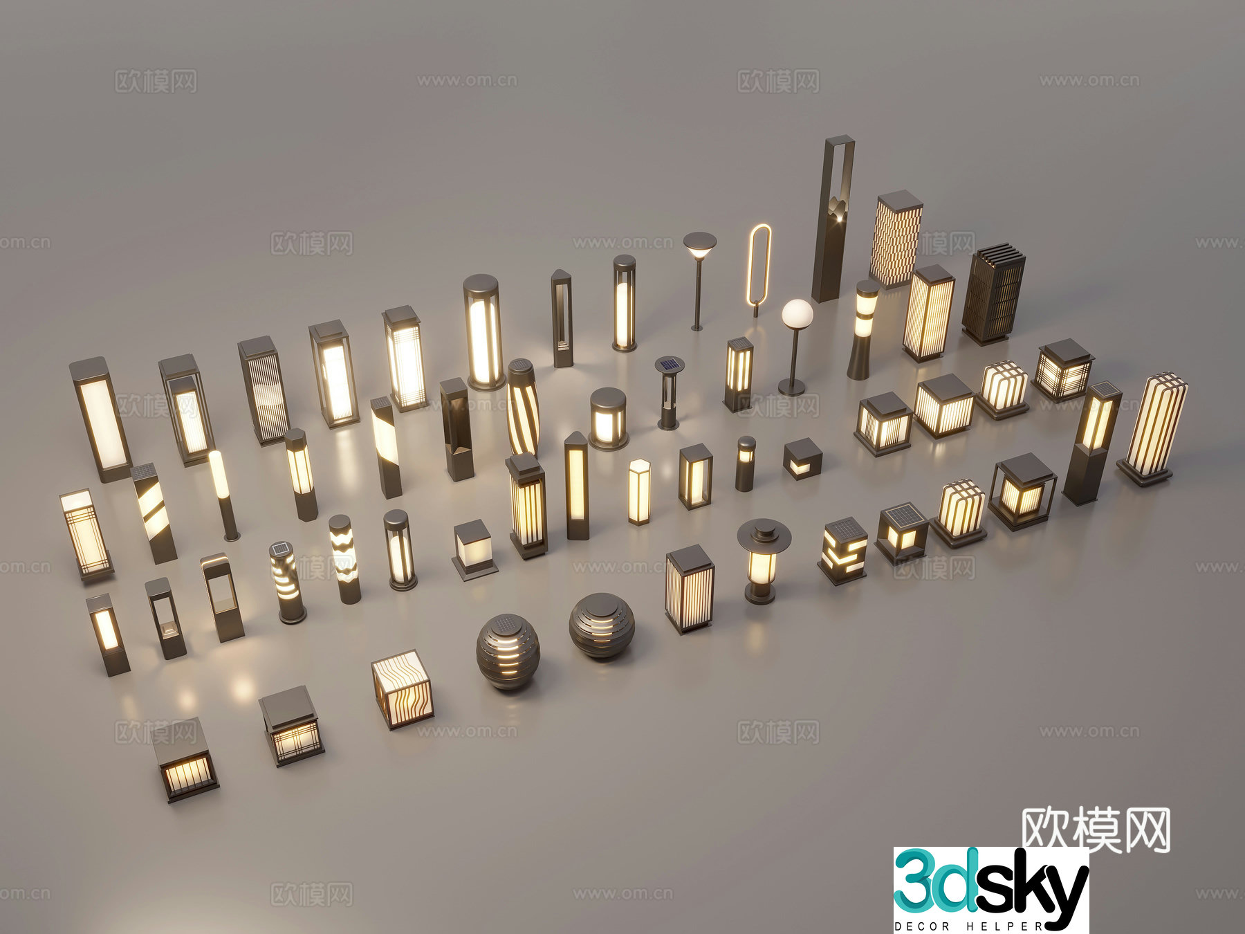 Chinese landscape lamp lawn lamp garden lamp outdoor lamp 3d model