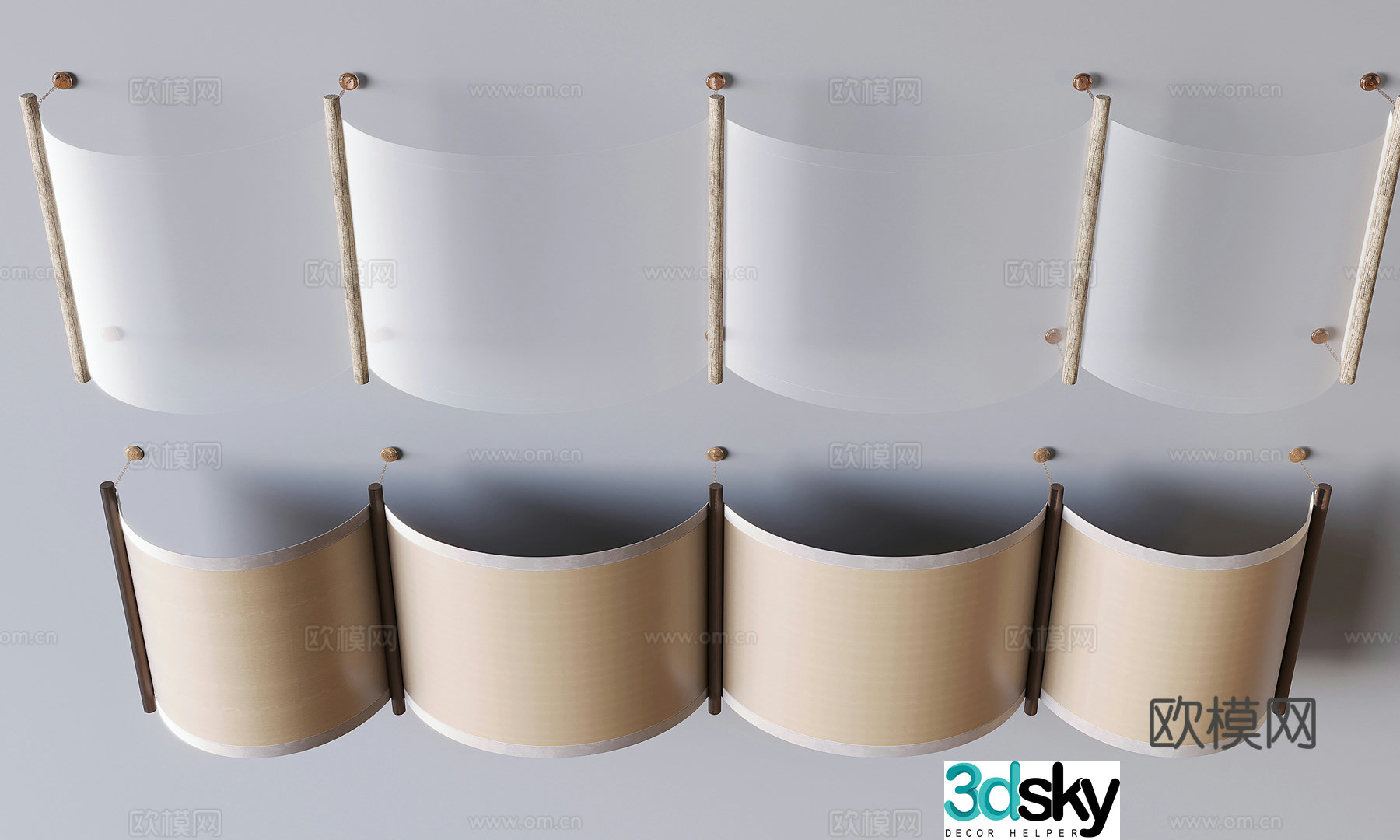 Suspended hanging curtain ceiling gauze curtain 3d model