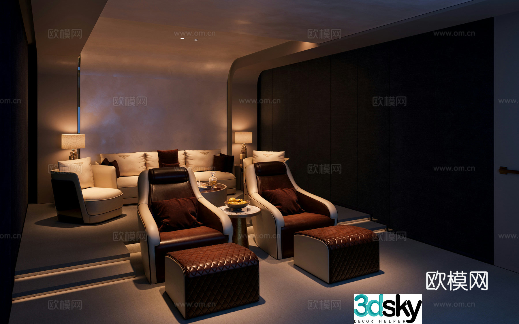 Modern spa foot bath vip private room 3d model