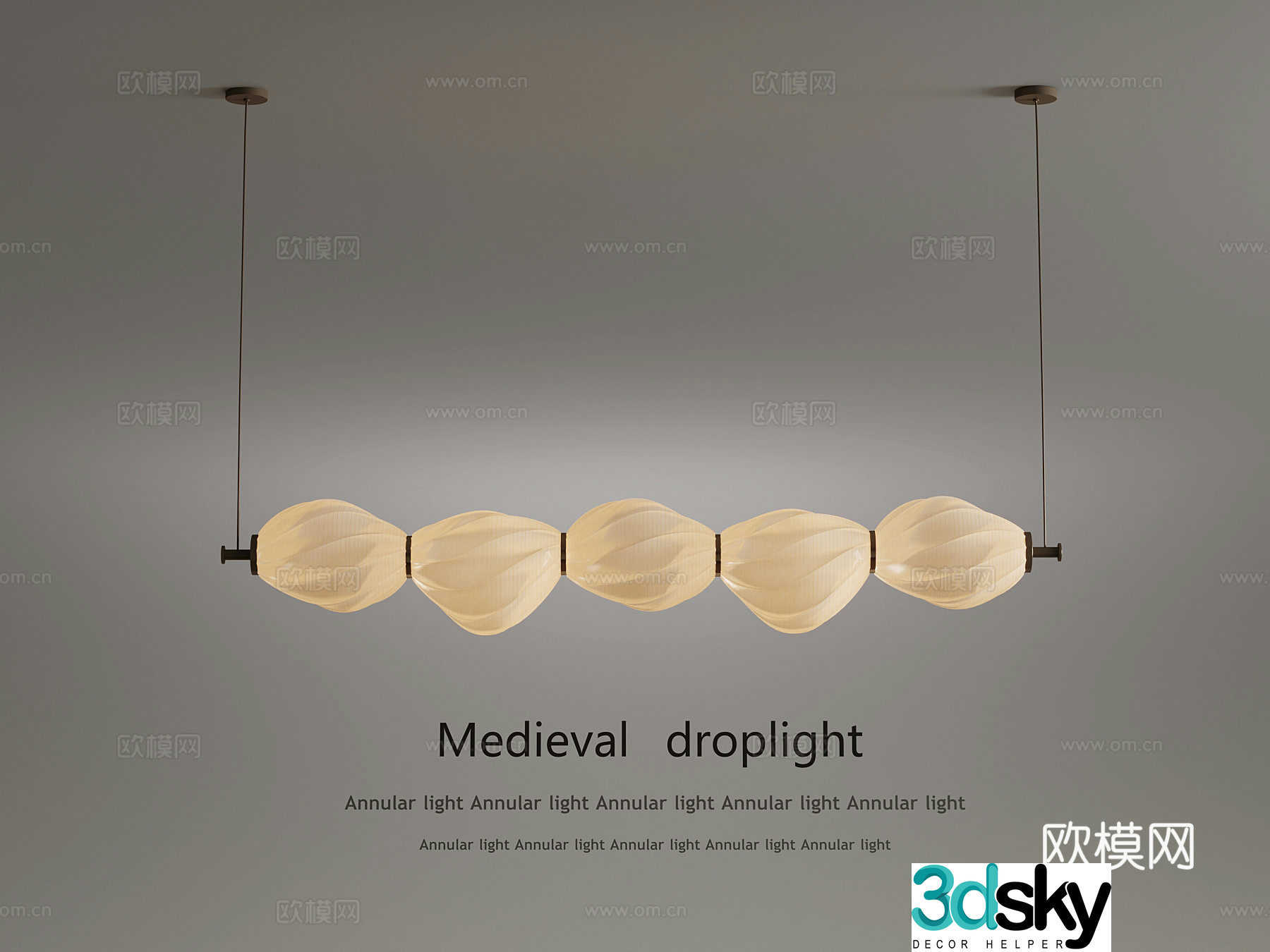 Medieval style chandelier restaurant chandelier 3d model