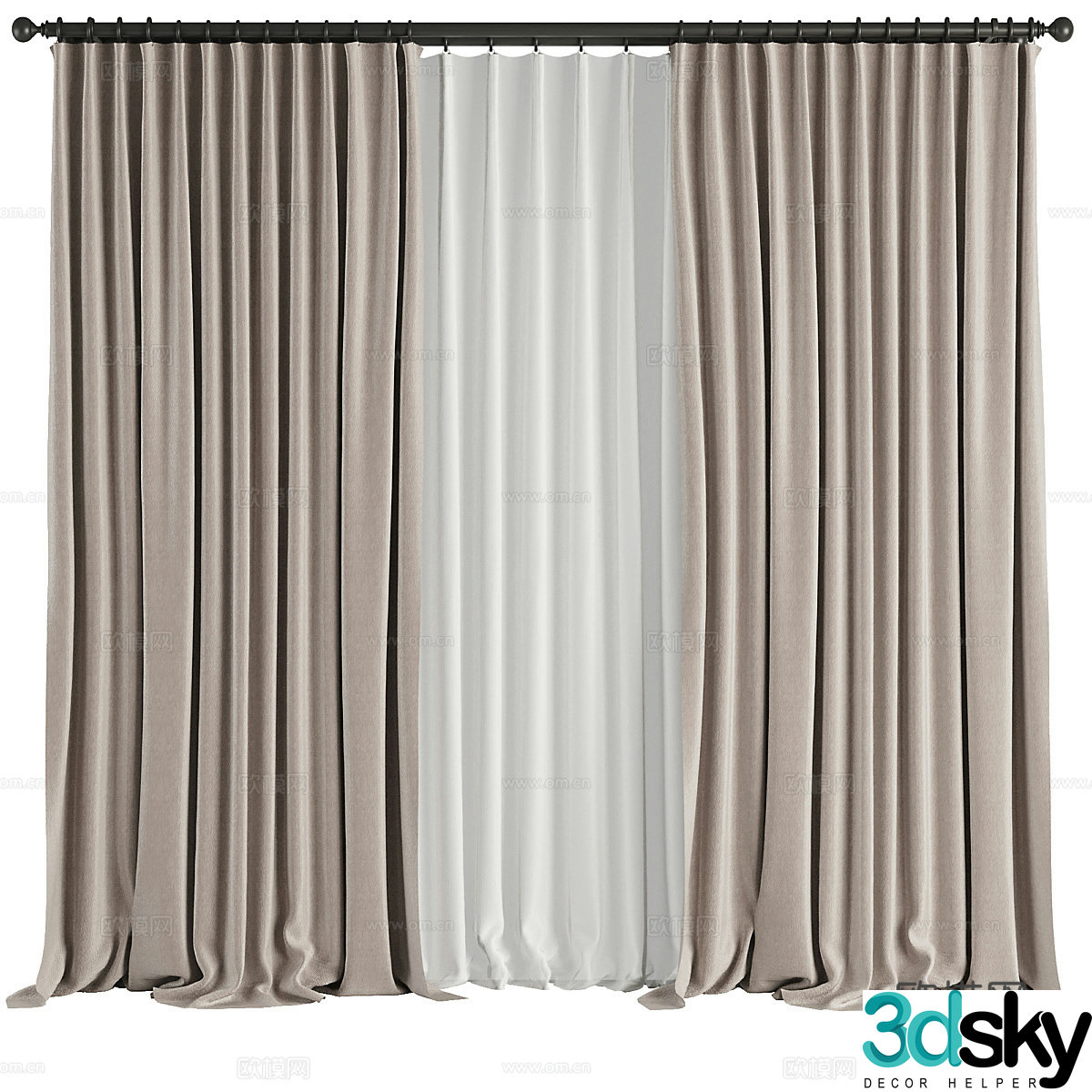 modern curtain 3d model