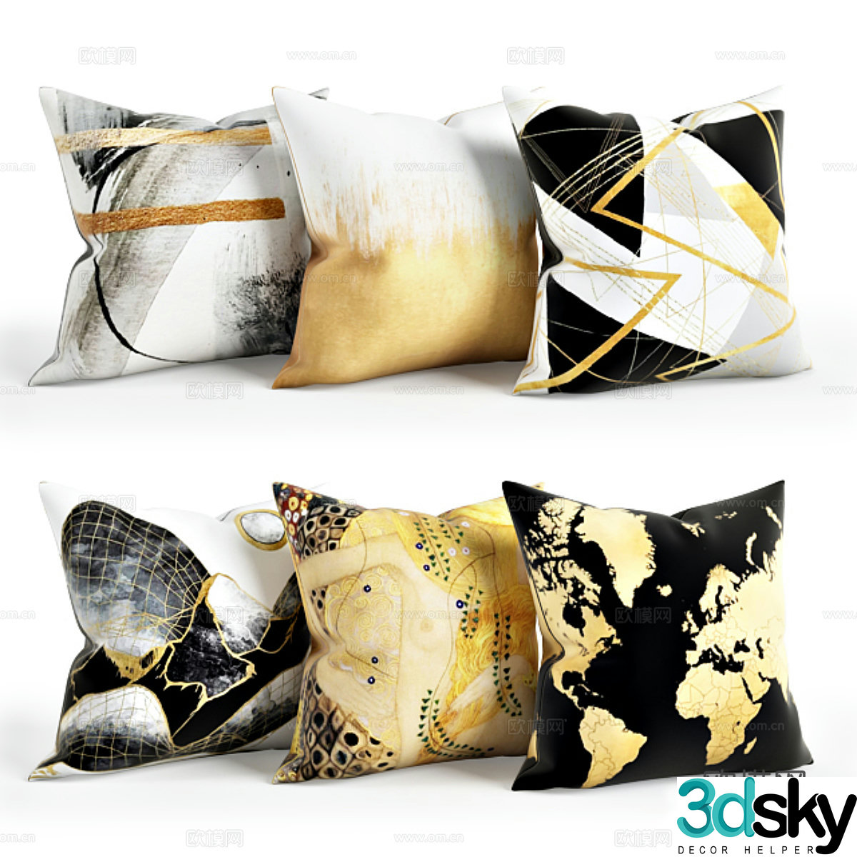 Golden pillow pillow 3d model