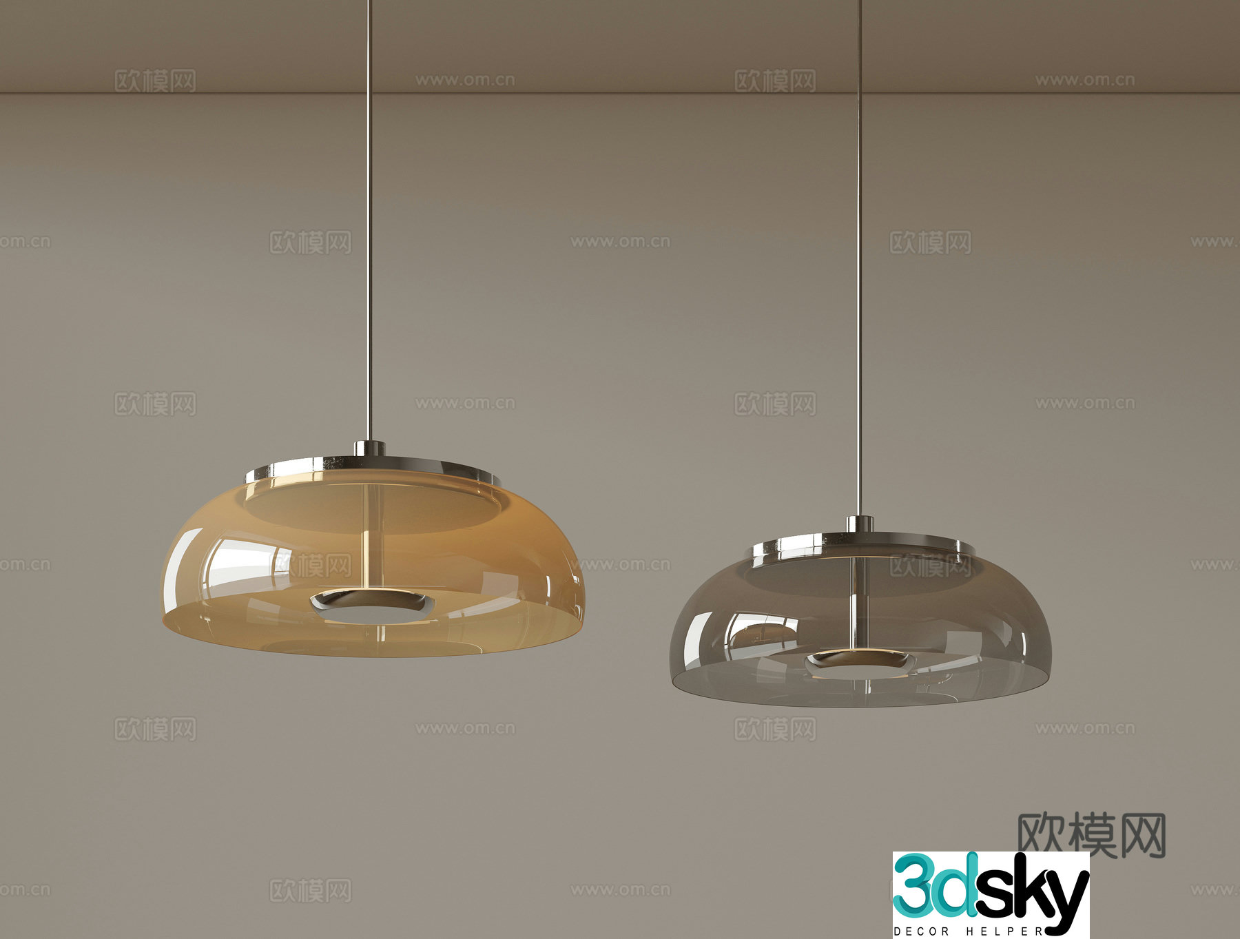 Modern bedside chandelier Single head chandelier 3d model