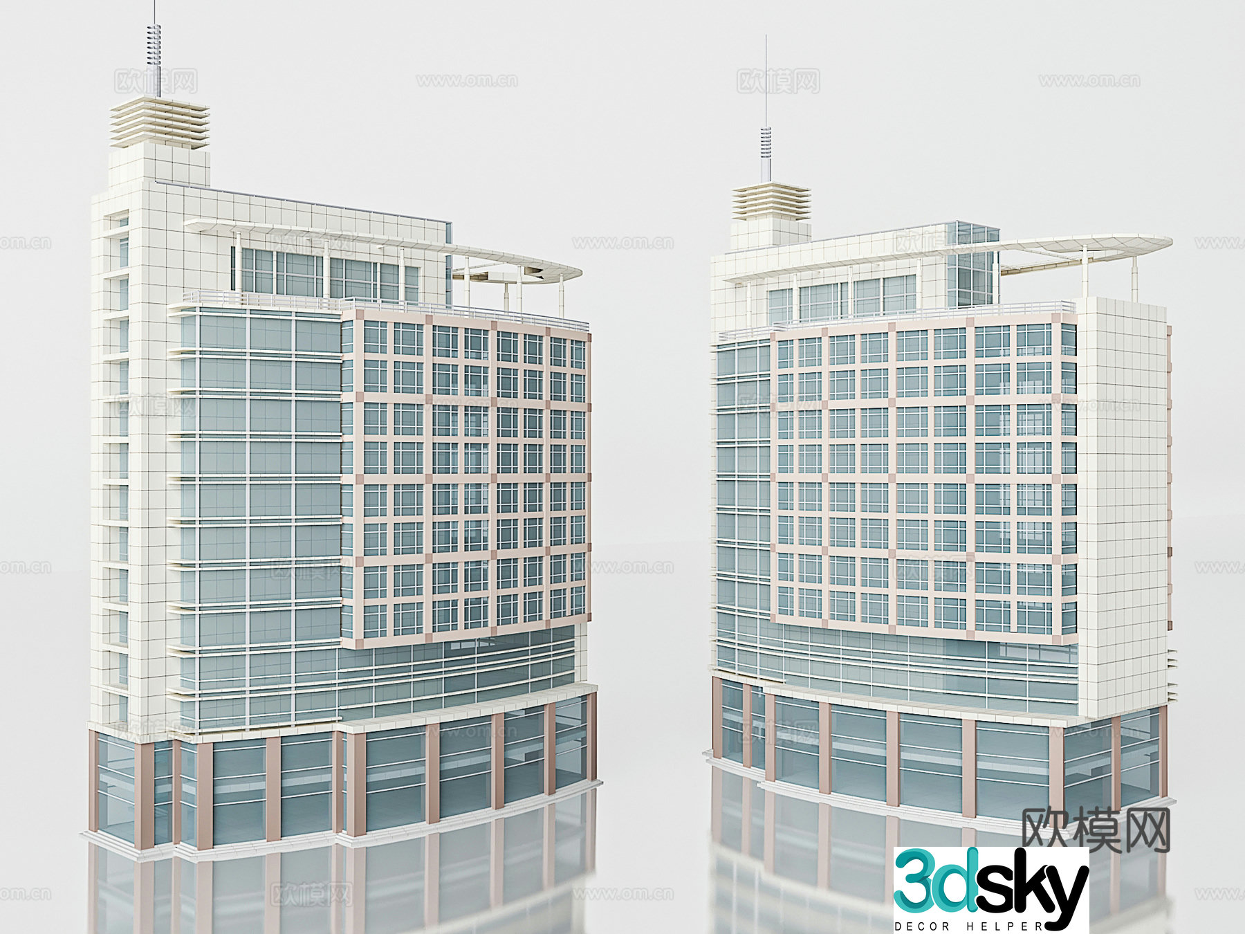 Office building construction 3d model