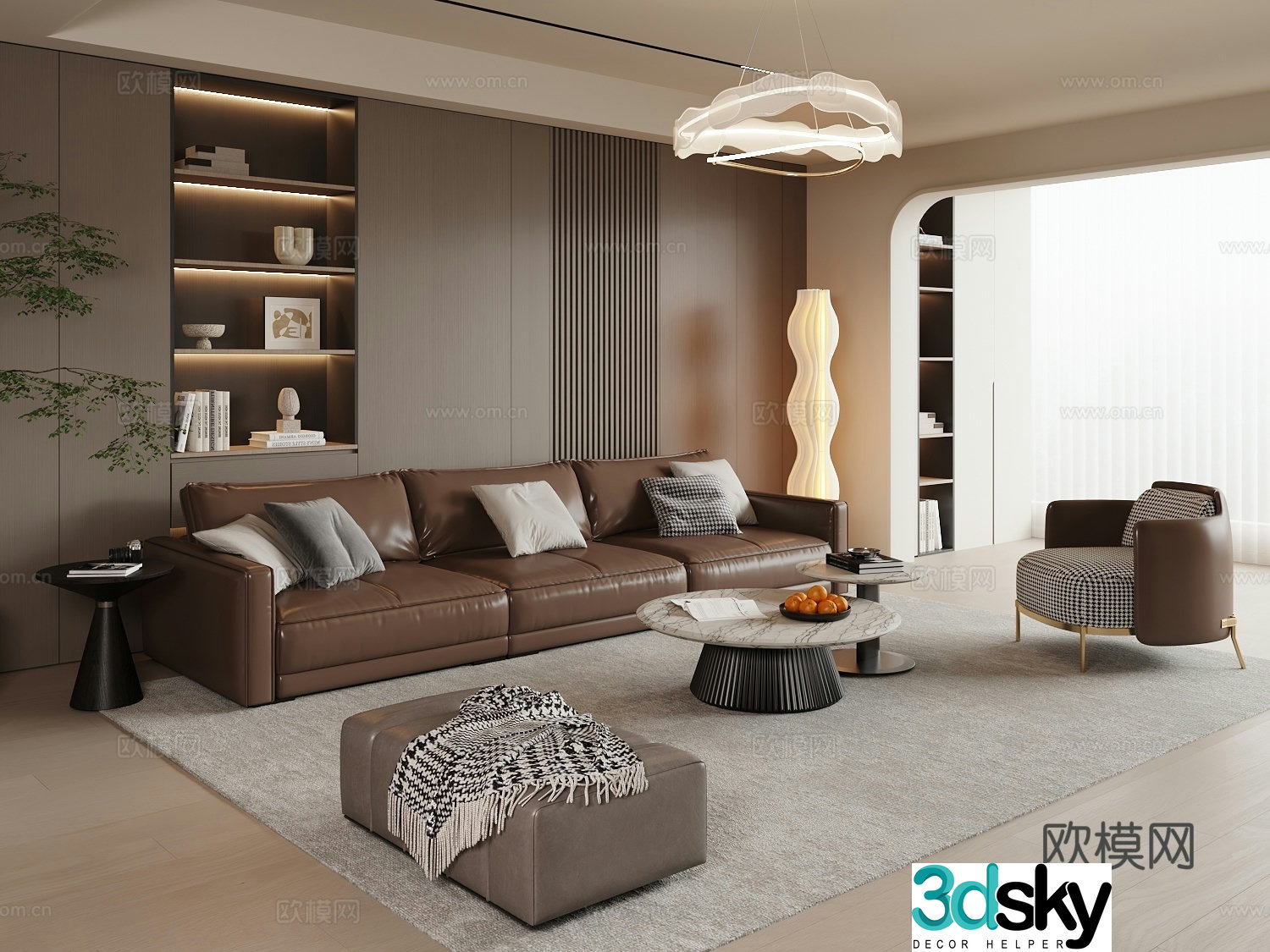 Modern sectional sofa 3d model