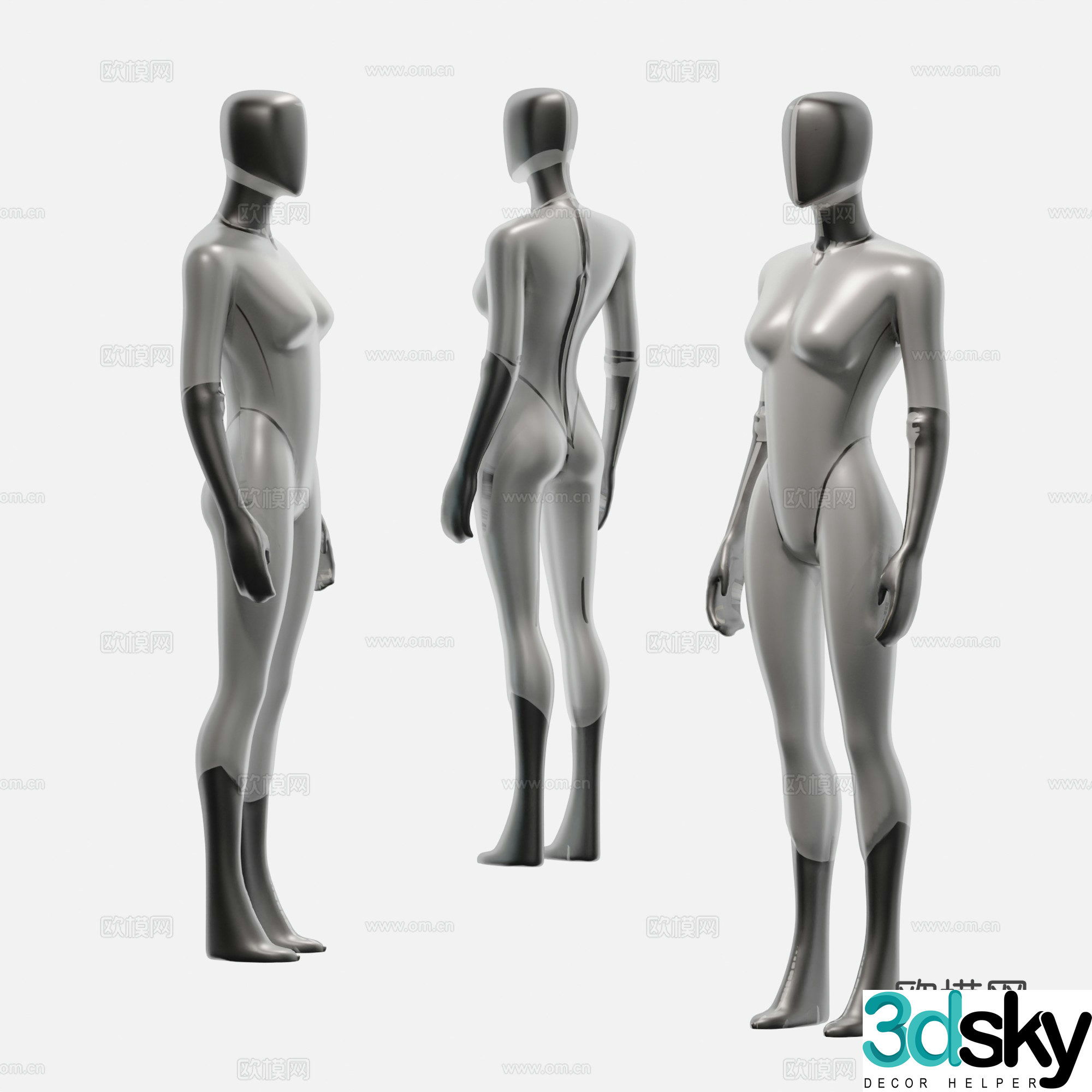 Modern AI robot 3d model