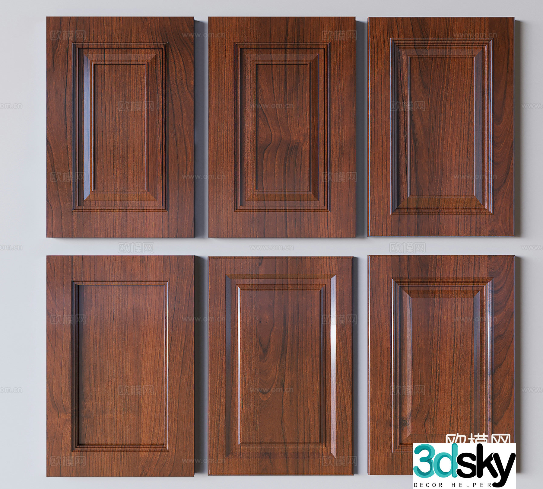 Chinese cabinet door panel 3d model