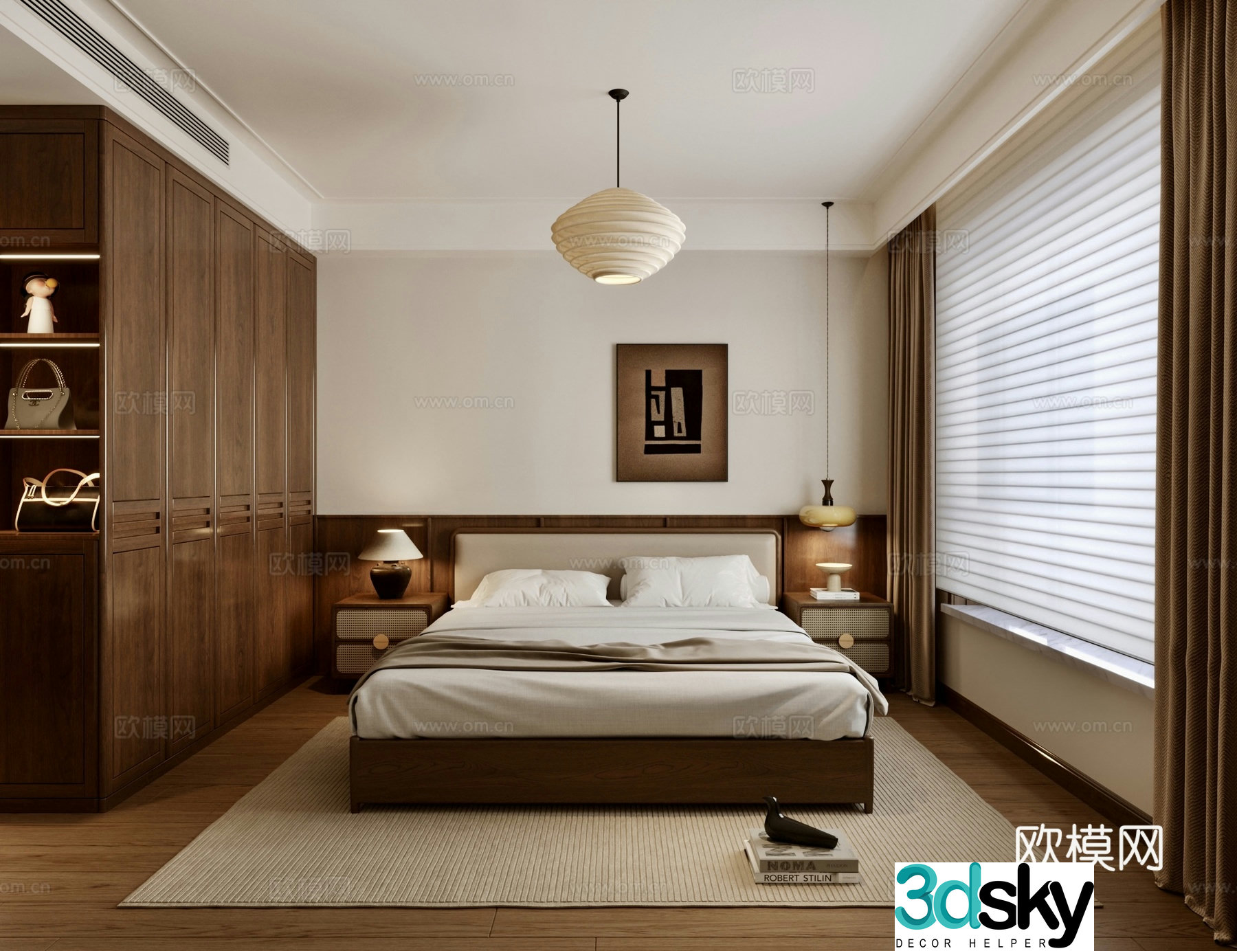 Middle style bedroom master bedroom 3D model