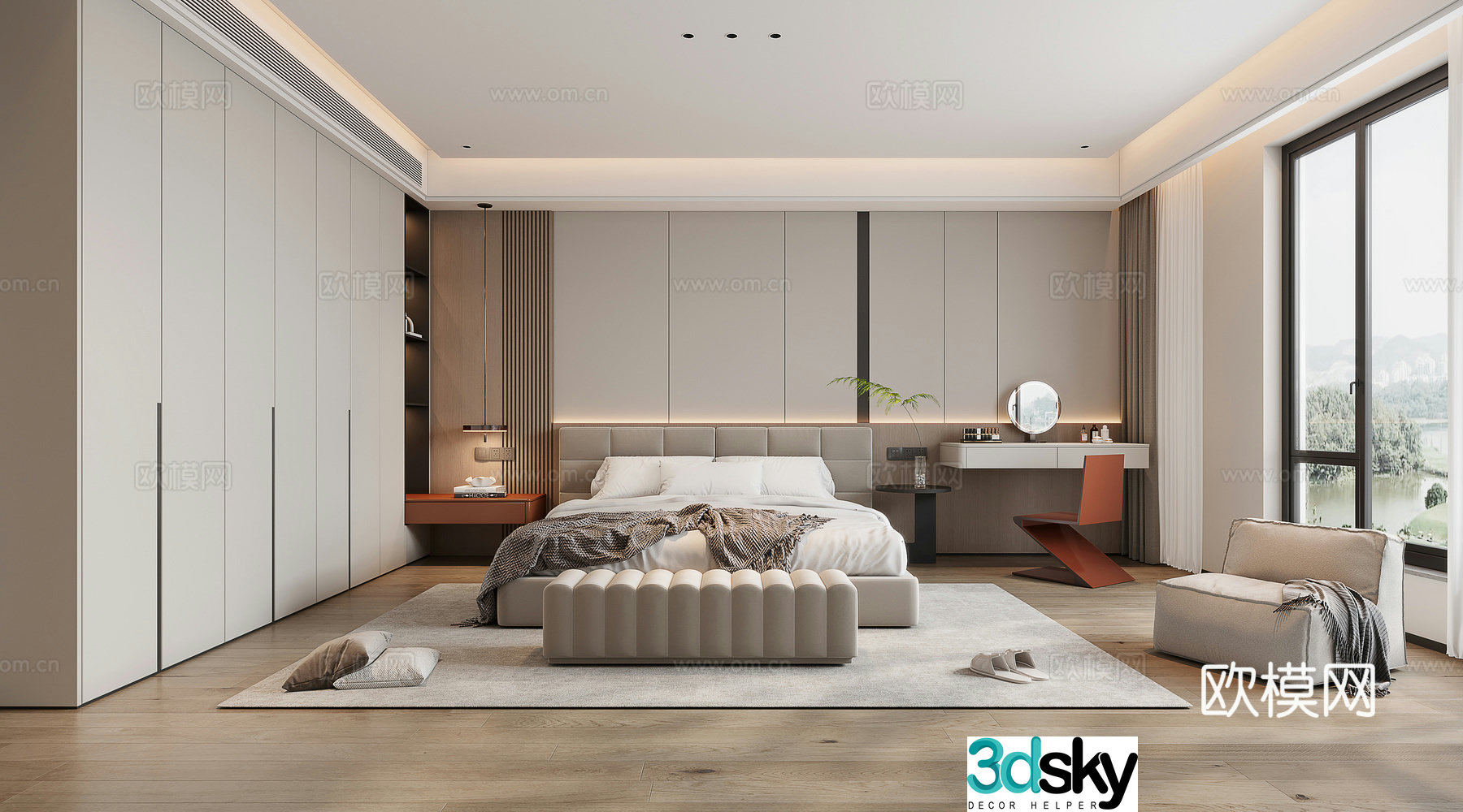 Modern bedroom master bedroom 3d model