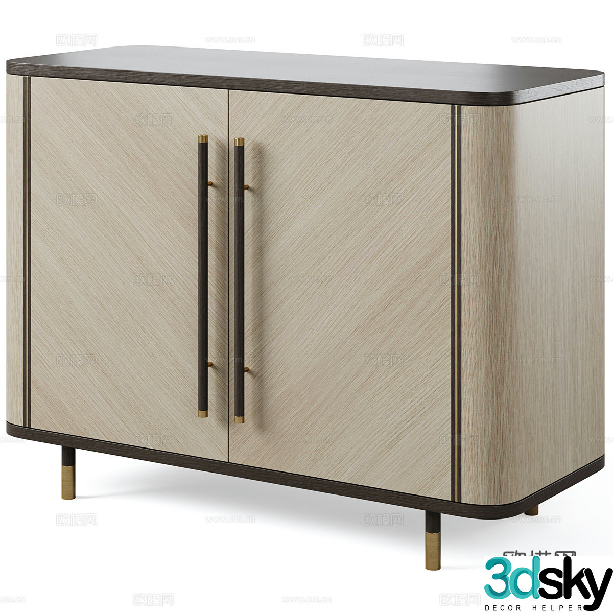 New Chinese style entrance cabinet 3D model