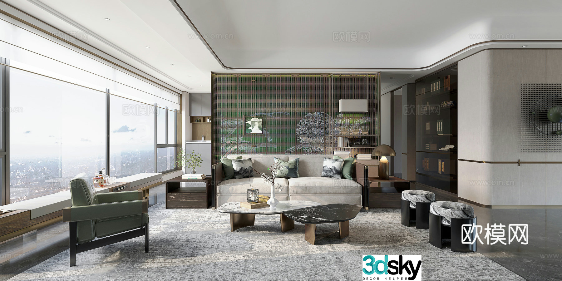 New Chinese living room 3D model