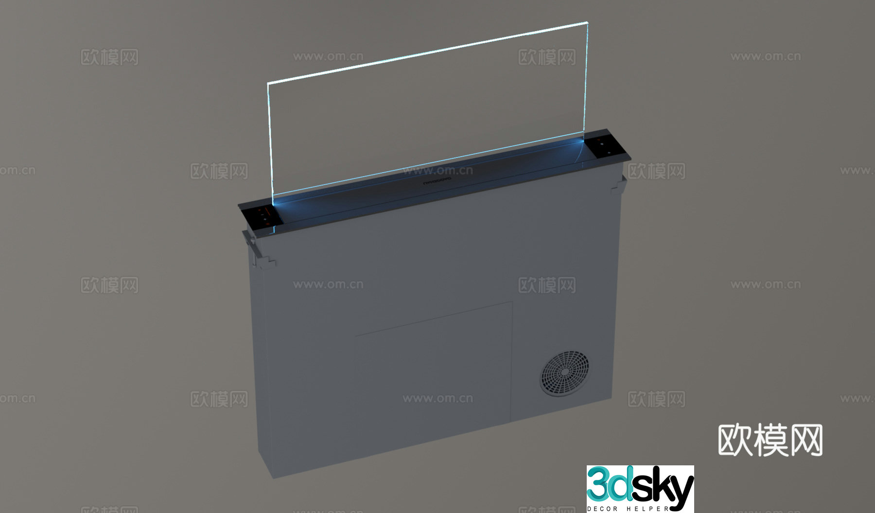 Kitchen appliances lifting range hood 3d model