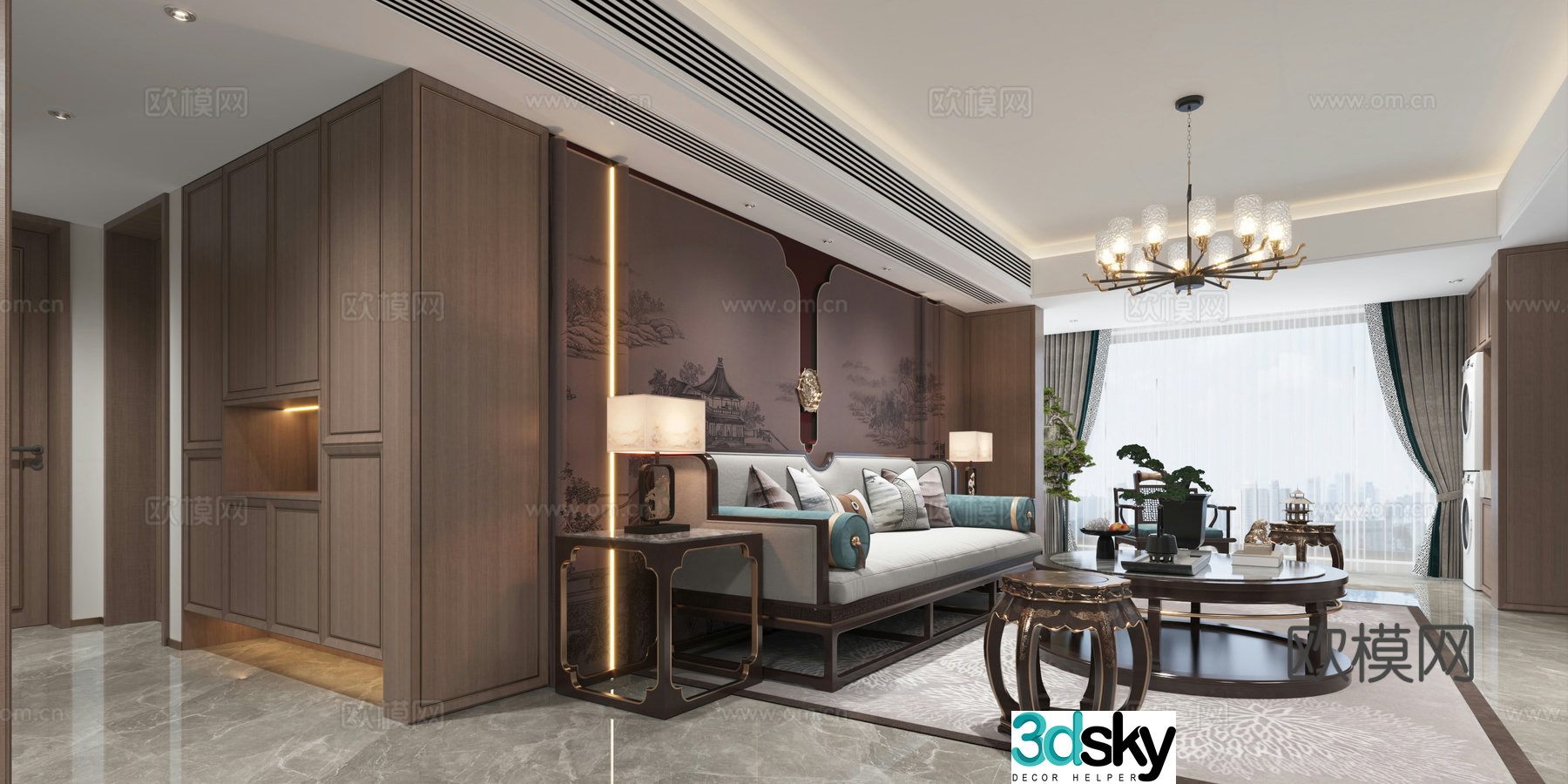 New Chinese living room 3D model