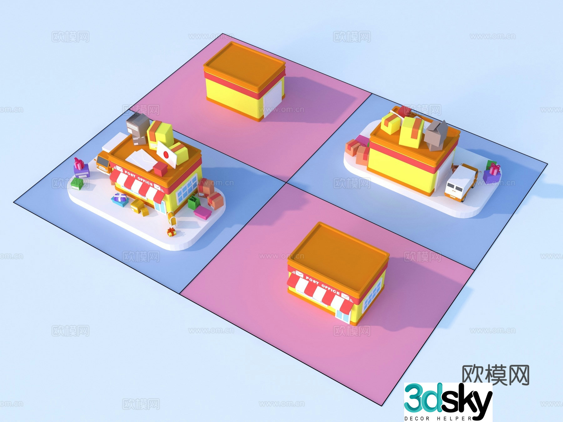 Modern cartoon toys doll building blocks 3d model