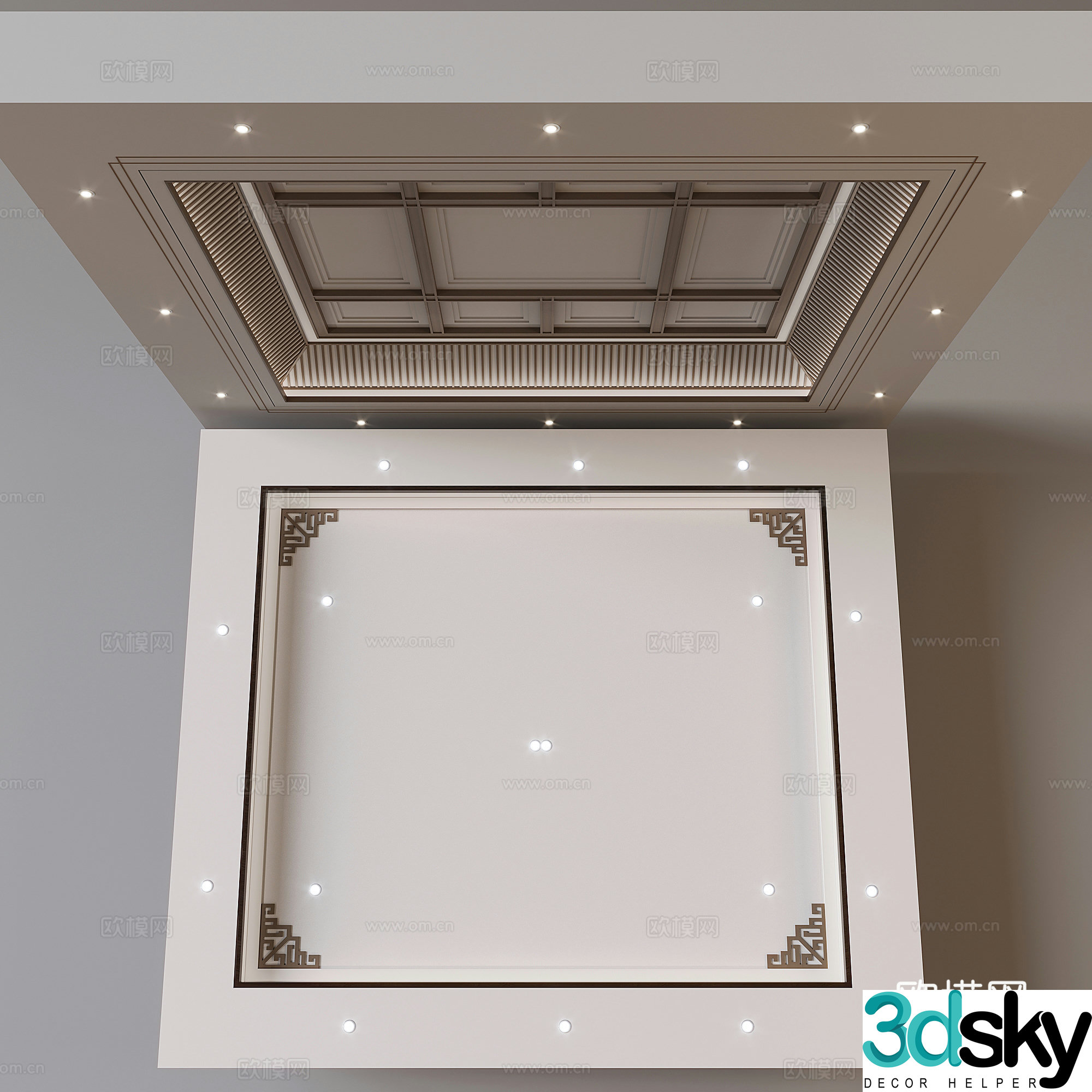 New Chinese style ceiling 3D model