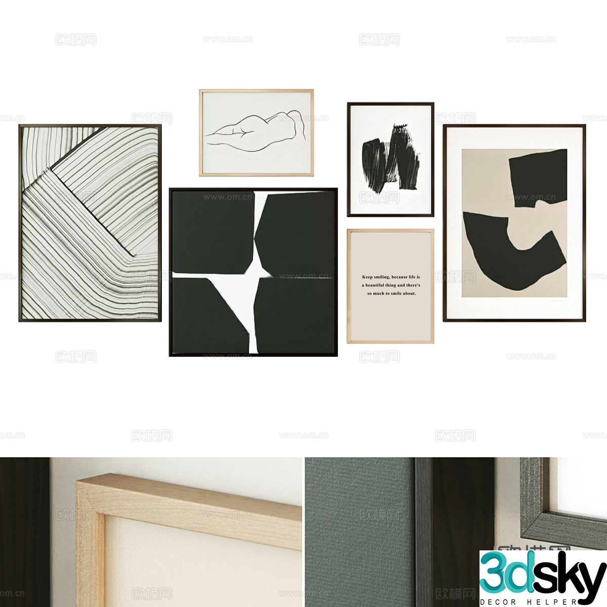 Modern art paintings decorative paintings photo wall paintings 3D model