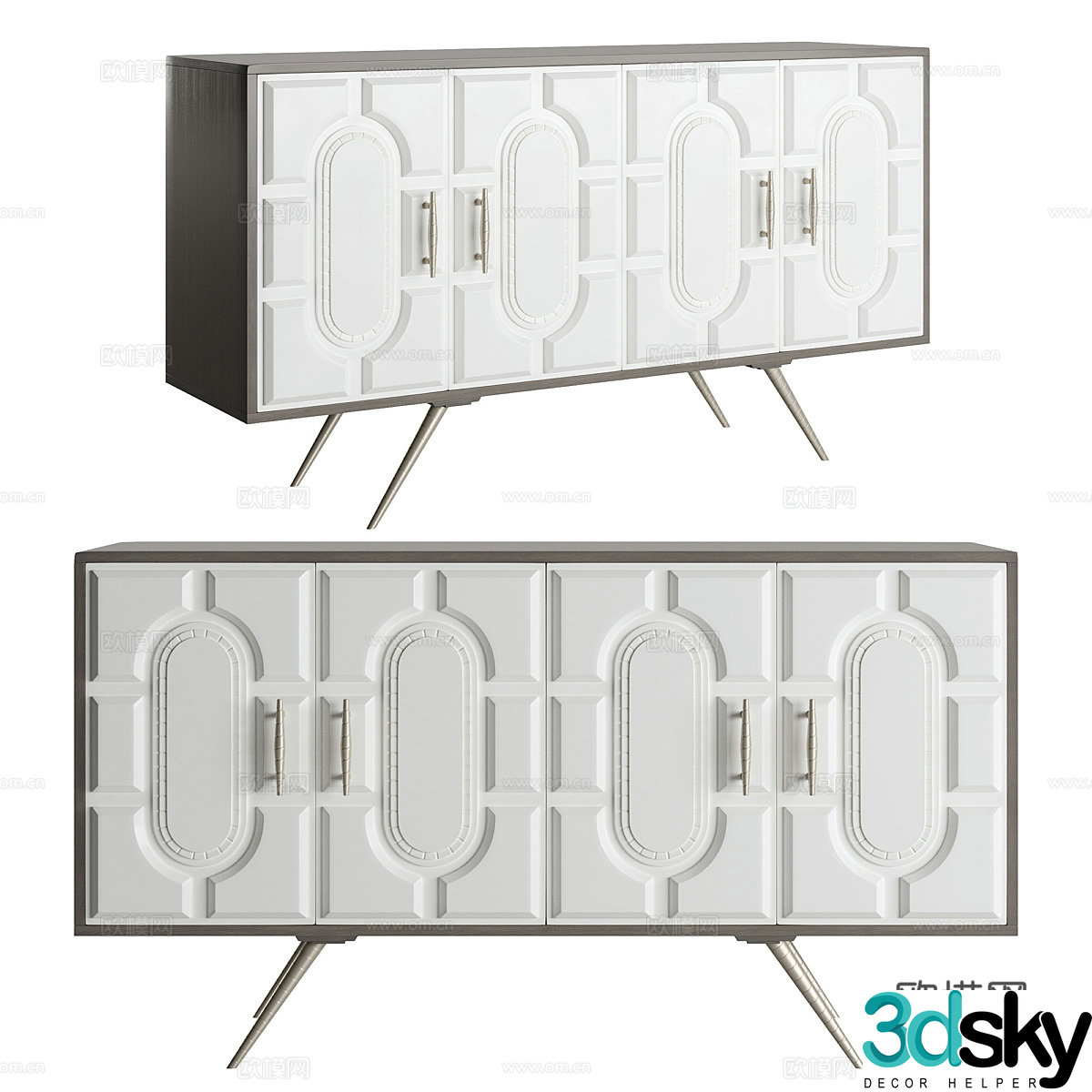 Simple European porch cabinet 3D model
