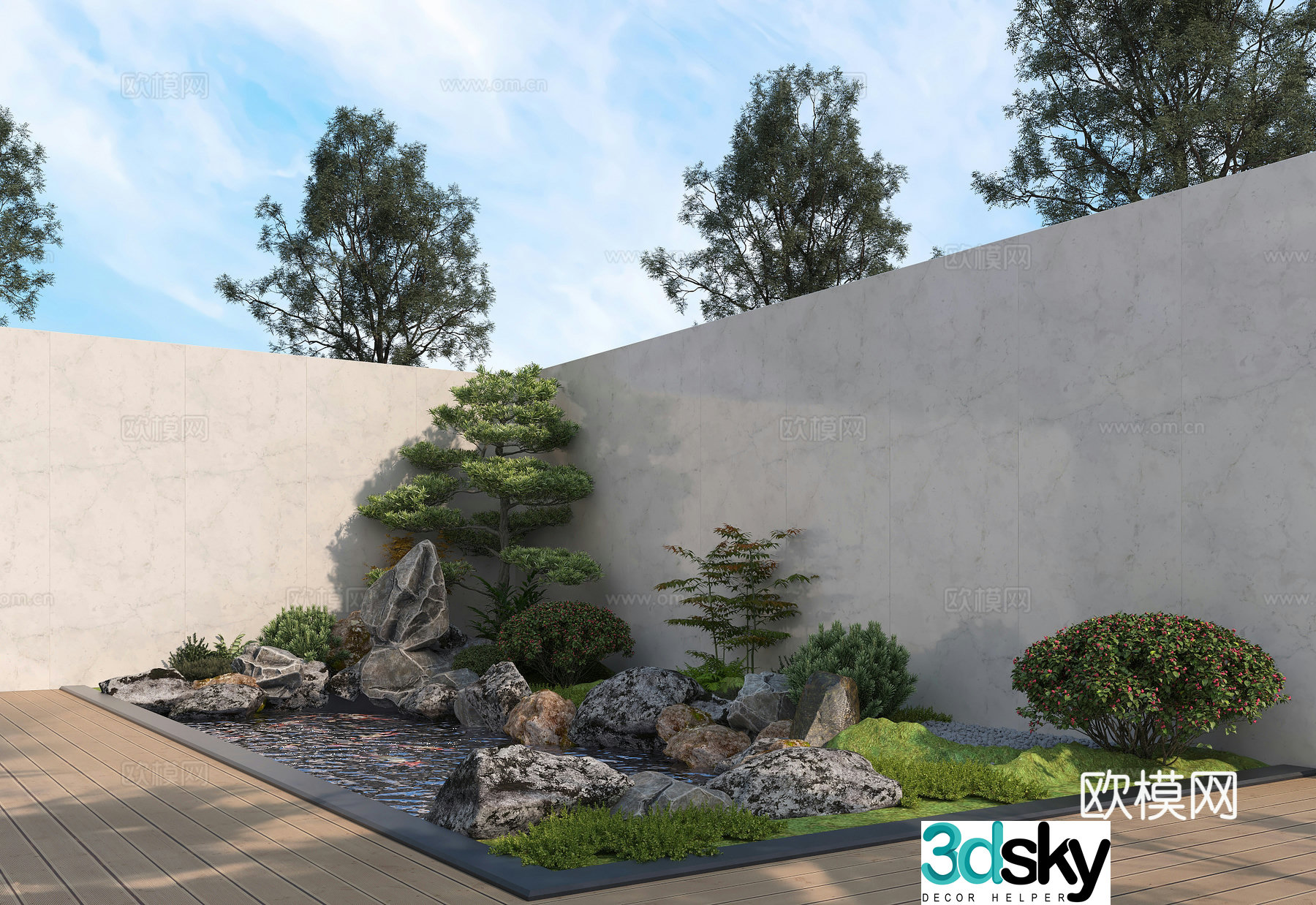 Rockery waterscape 3D model