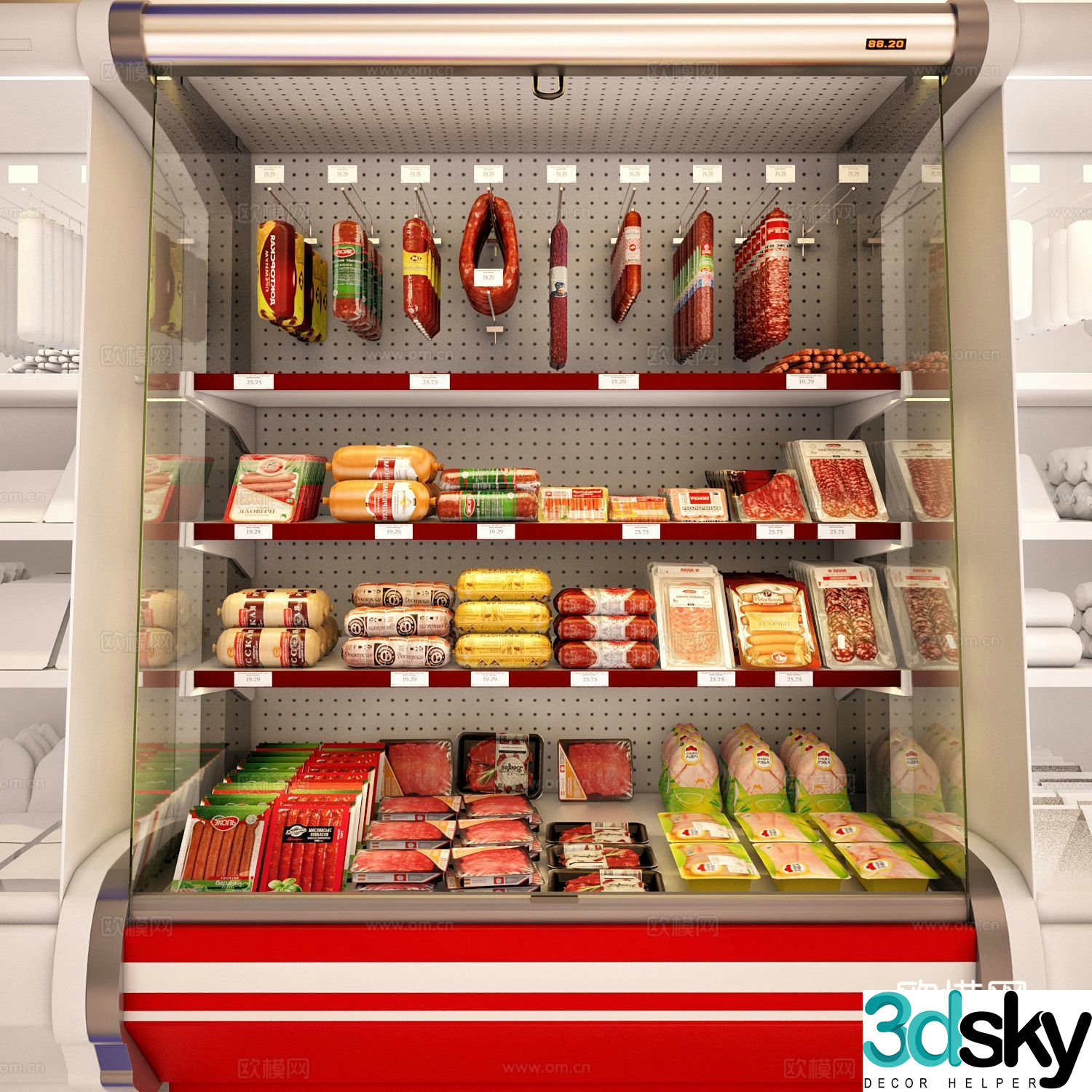 Refrigerated display cabinet meat 3D model