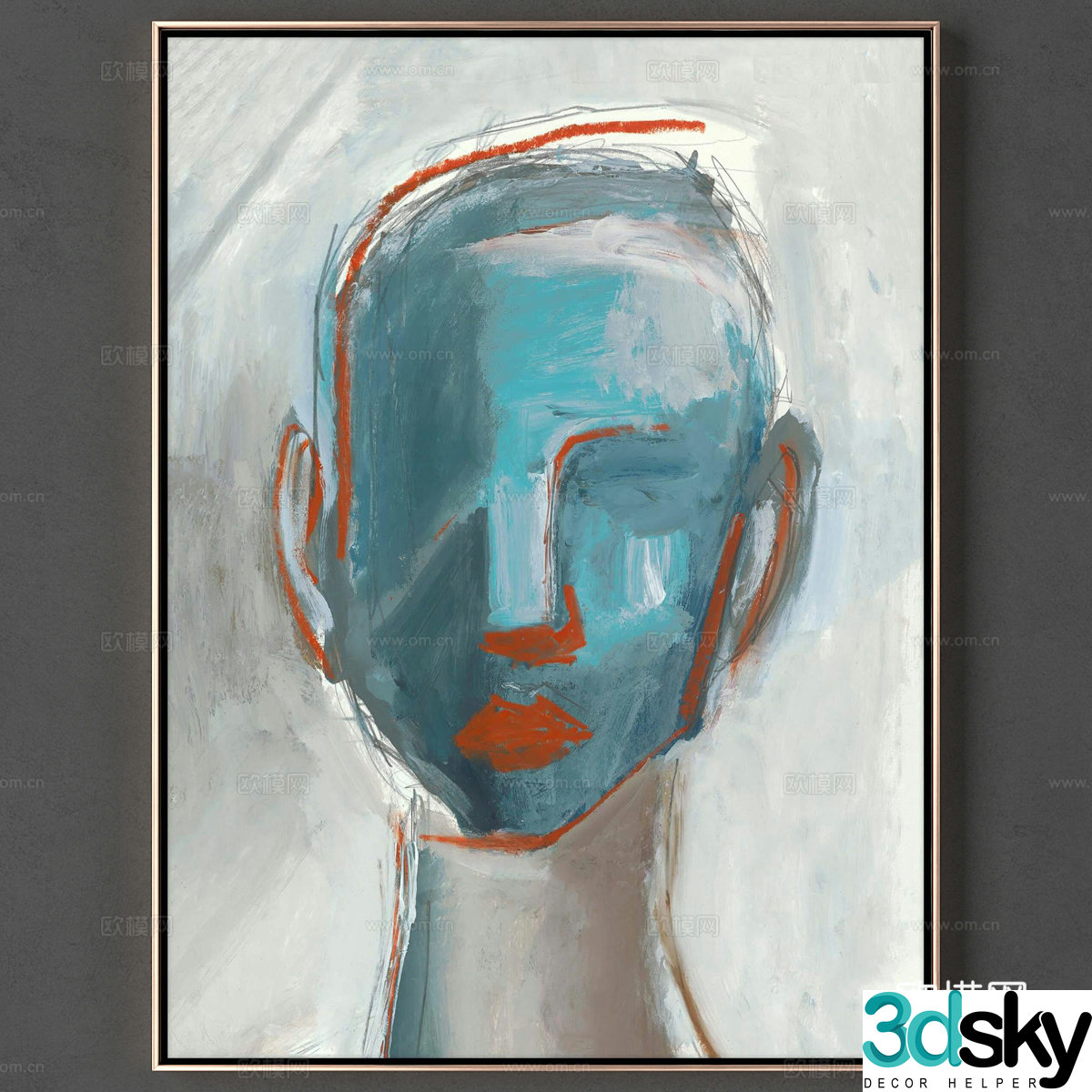Modern abstract painting decorative painting hanging painting 3d model