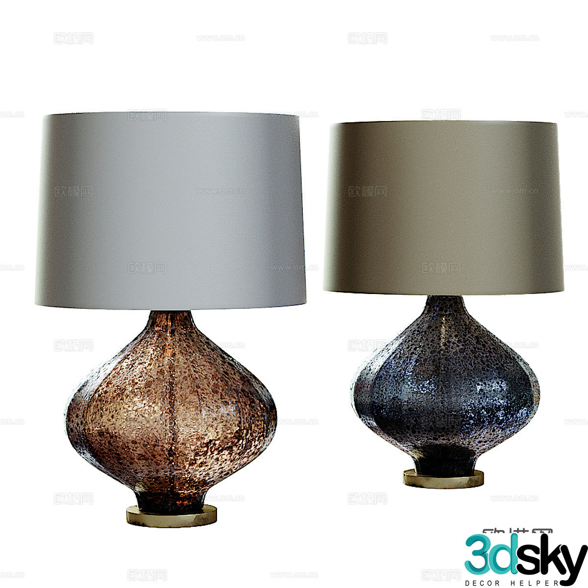 Glass table lamp 3d model