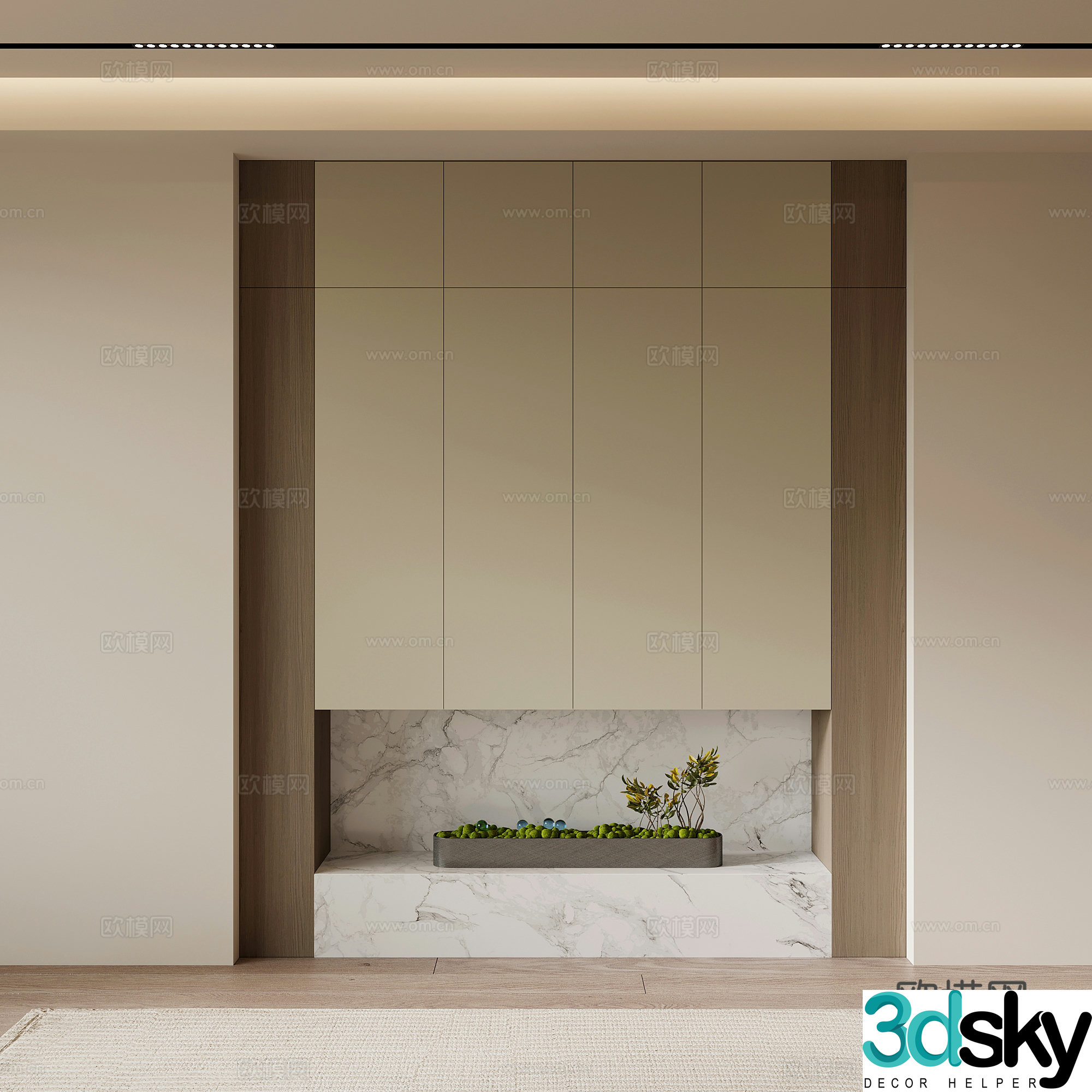 Modern entrance shoe cabinet 3d model