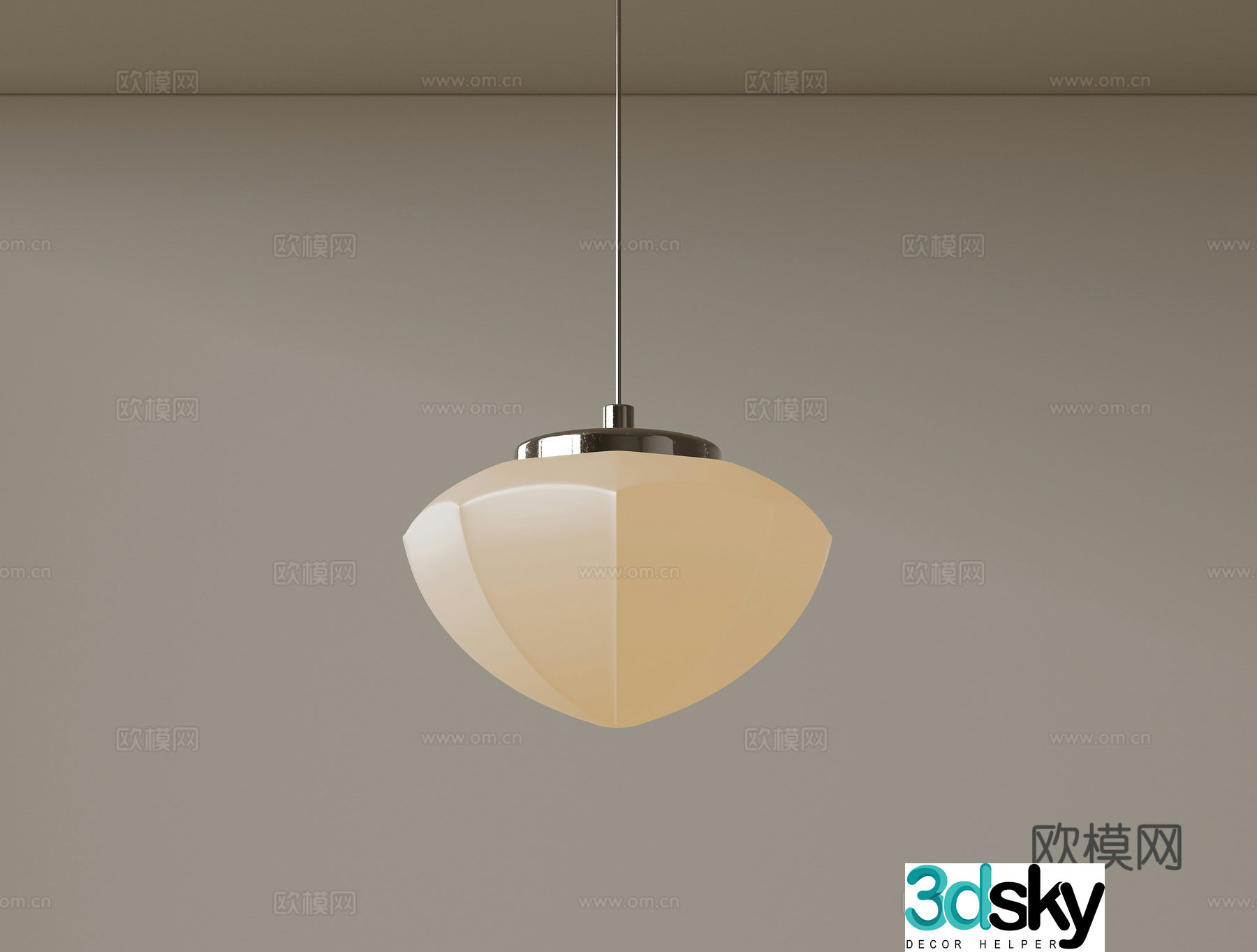 Modern bedside chandelier single head chandelier 3d model