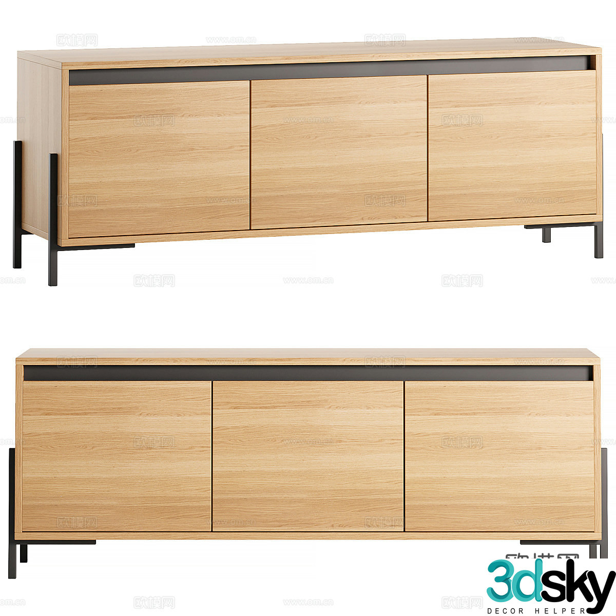 Log TV cabinet 3d model