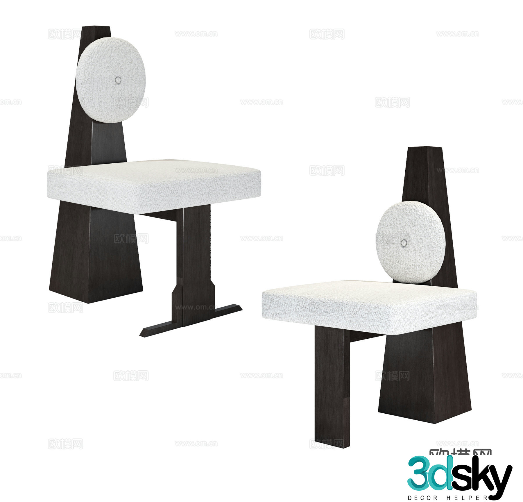 Medieval style dining chair single chair leisure chair 3d model