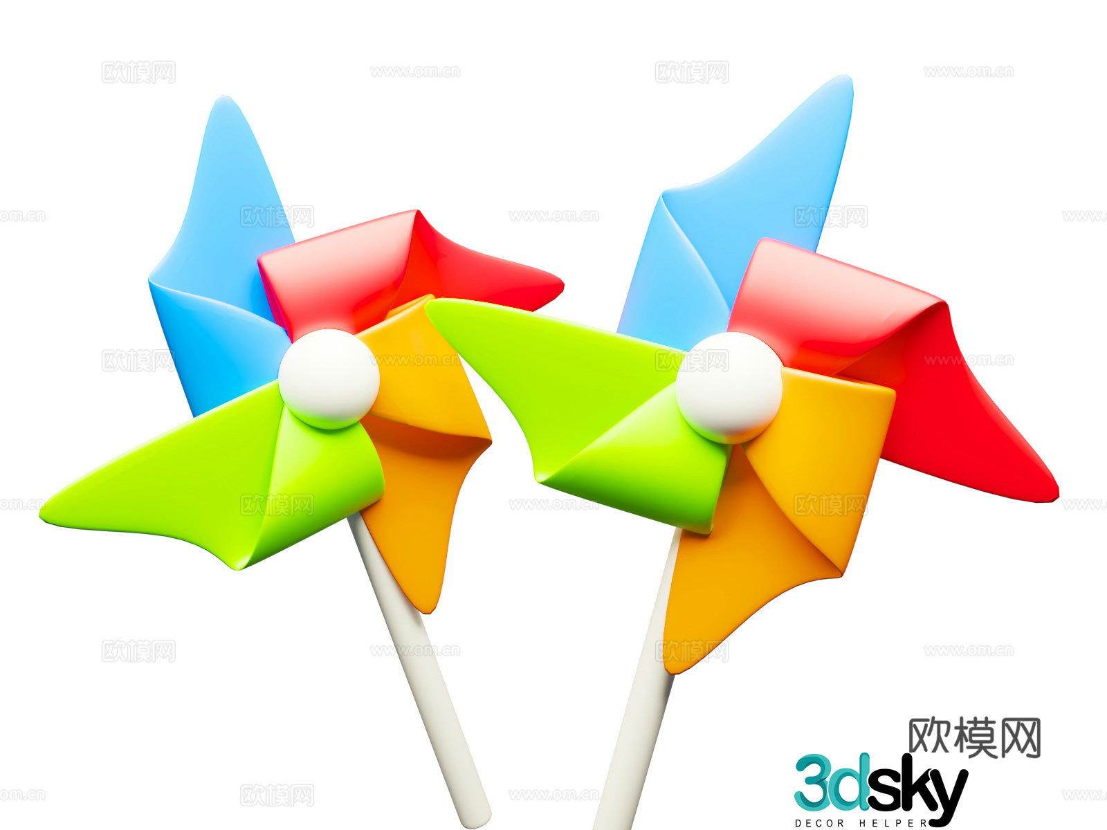 Pin wheel windmill cartoon windmill children’s toy 3d model