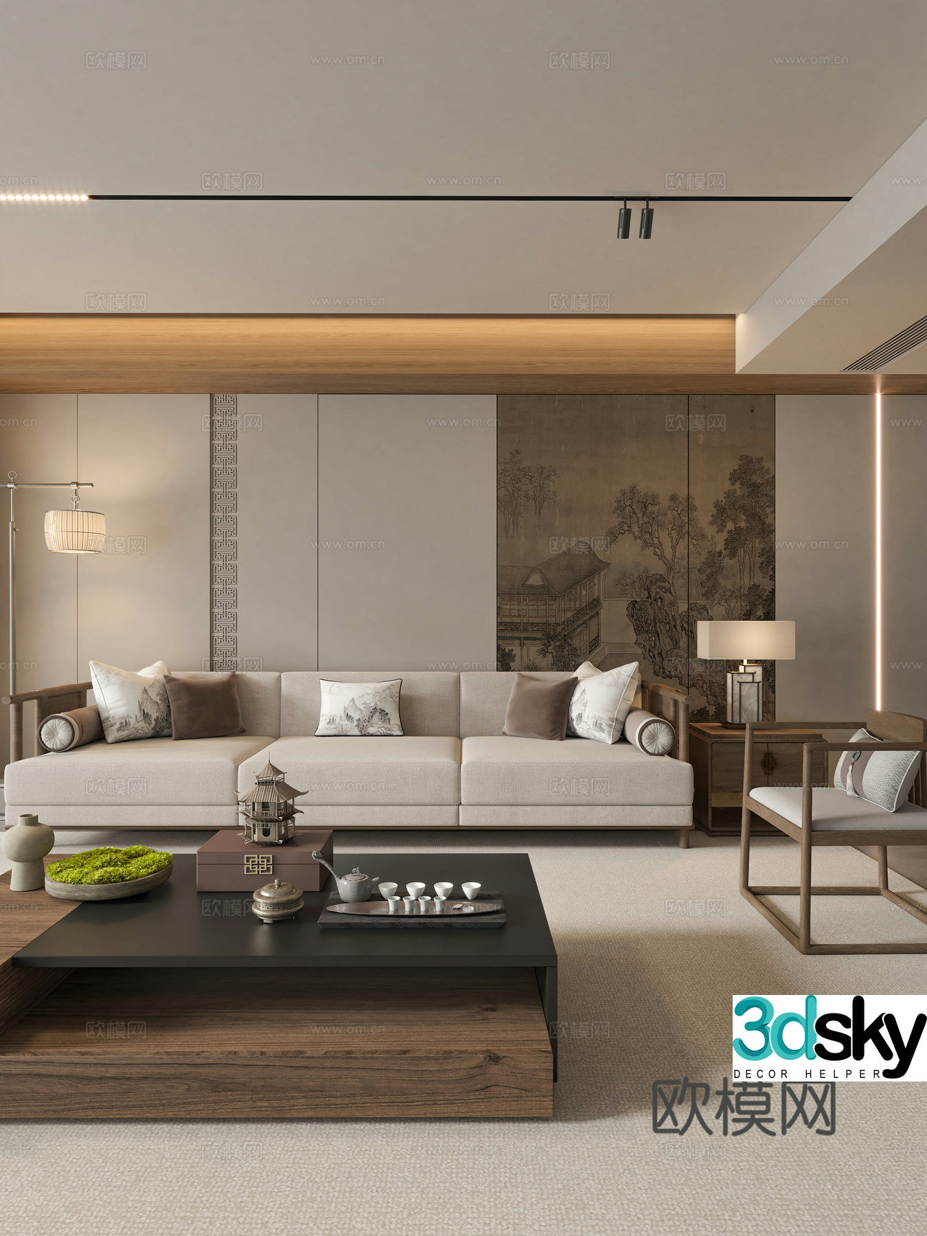 New Chinese living room 3D model