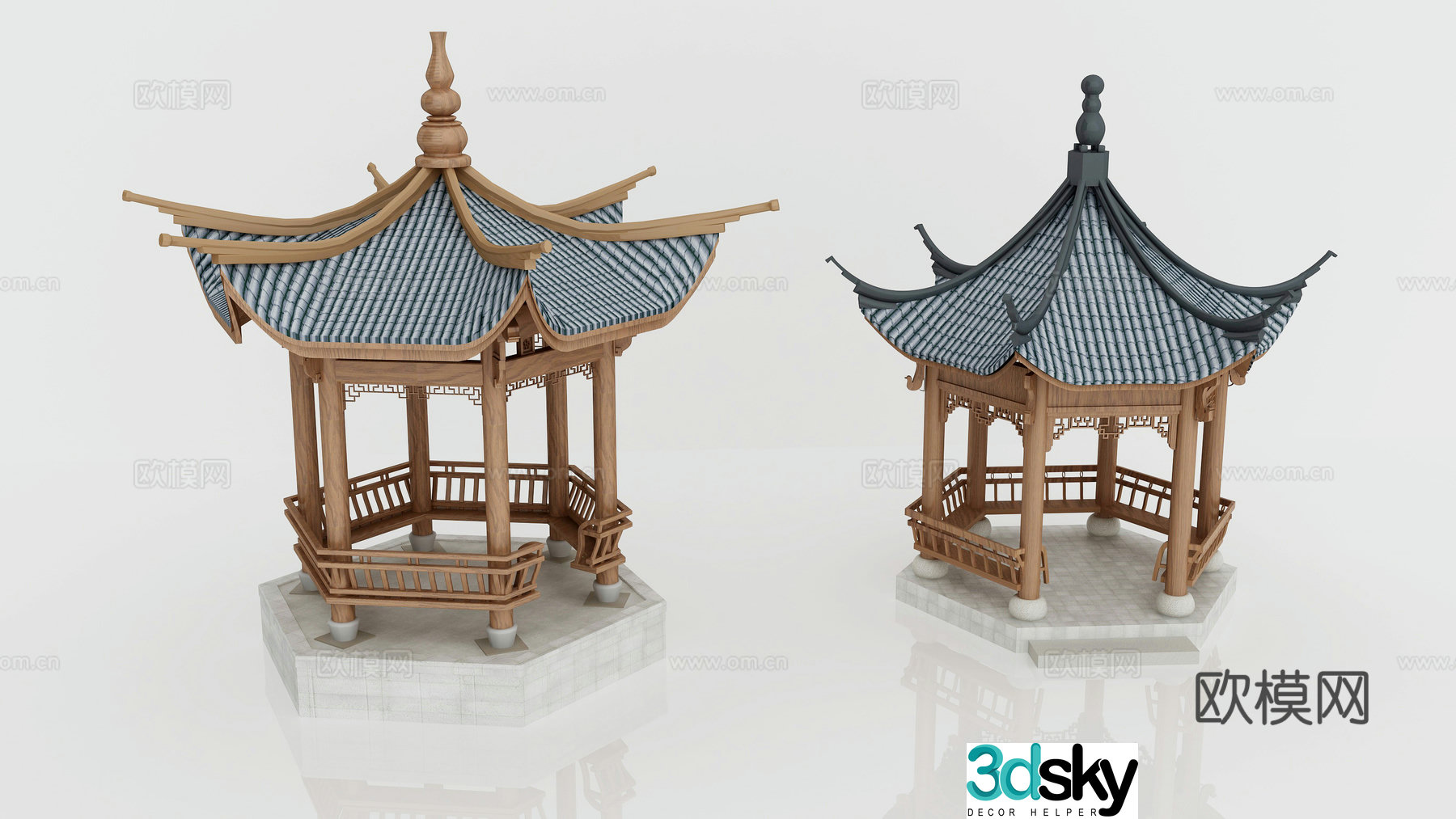 Chinese architectural ancient architectural gazebo loft landscape pavilion 3D model
