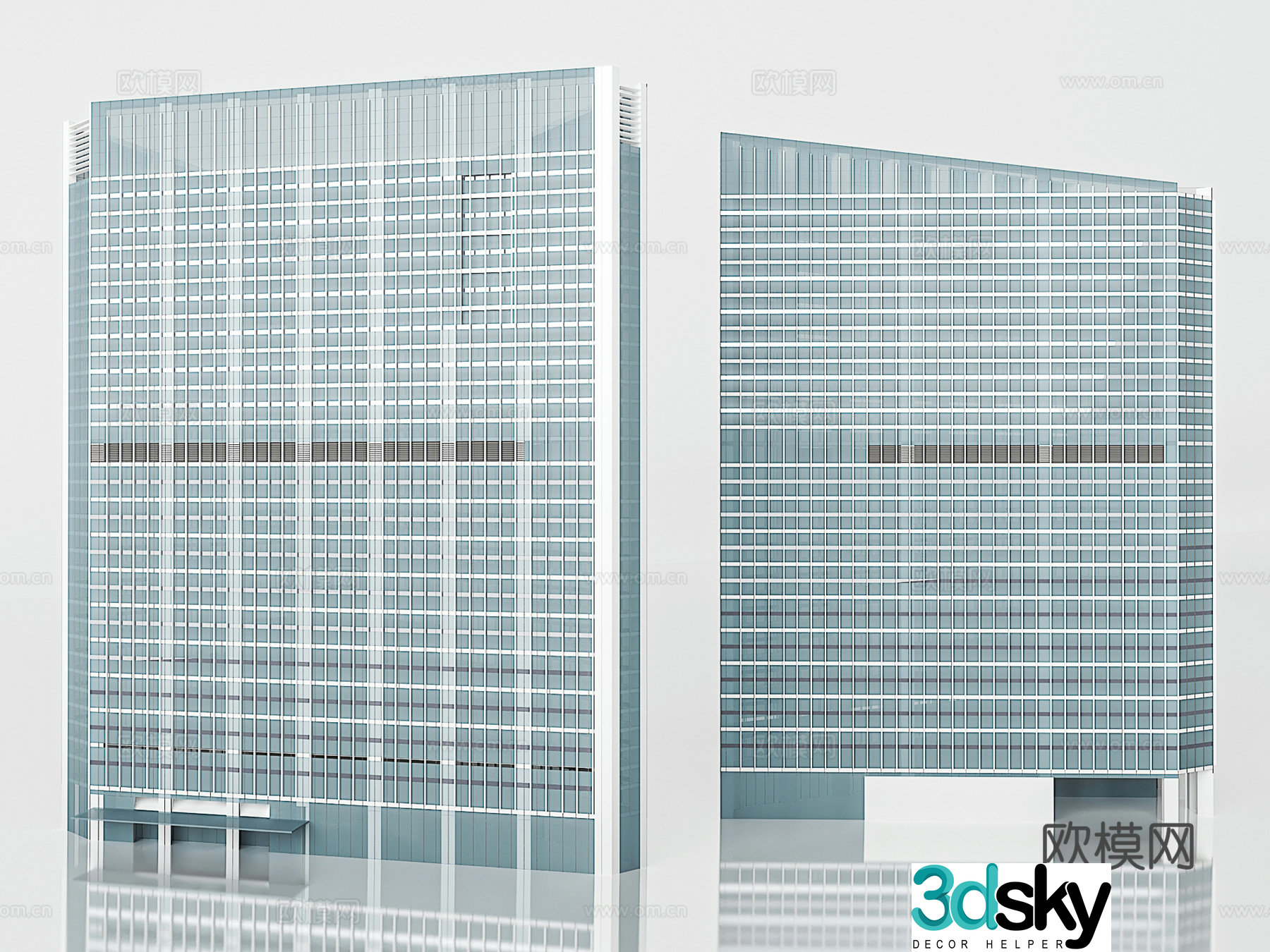 Office building construction 3d model