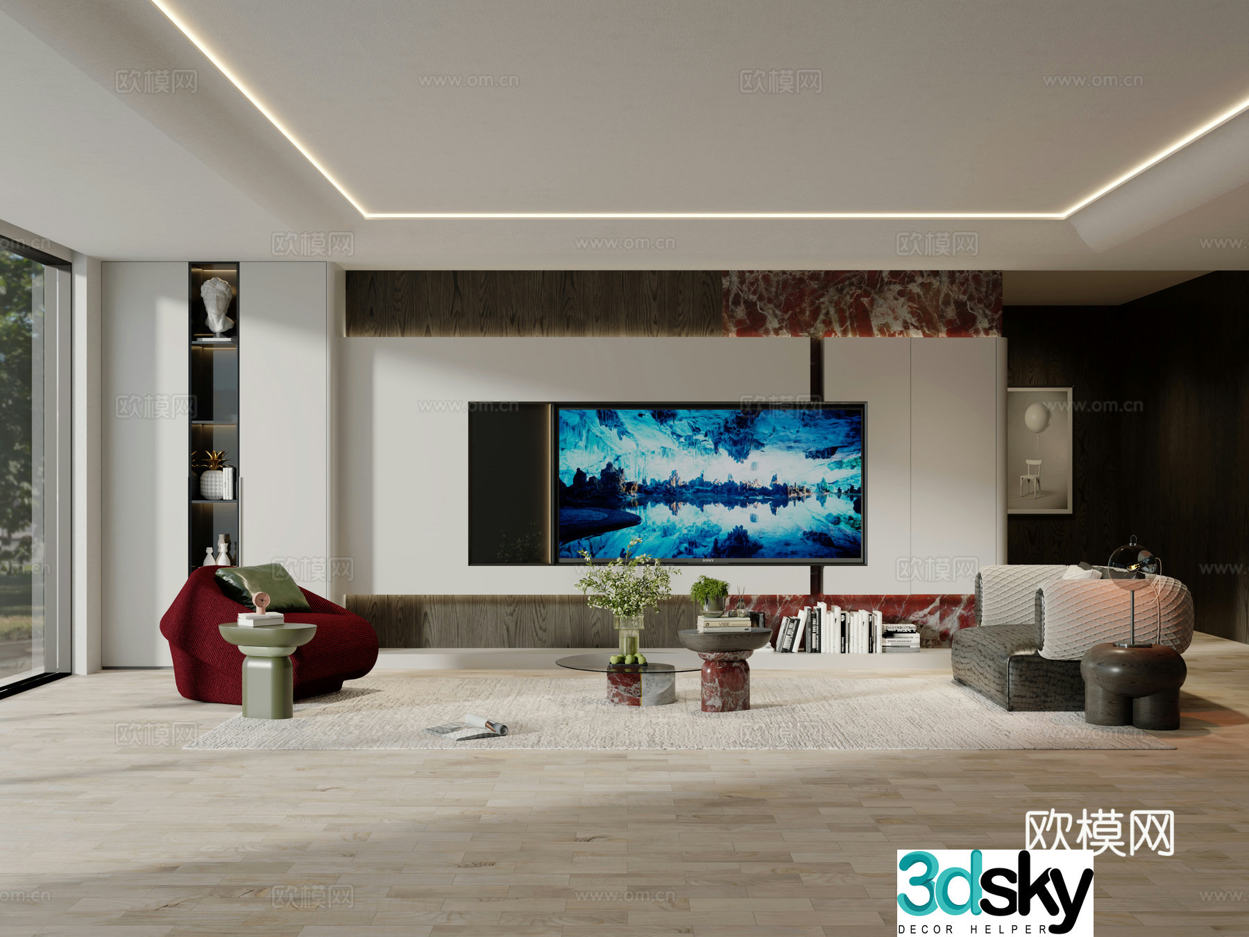 Postmodern living room 3d model