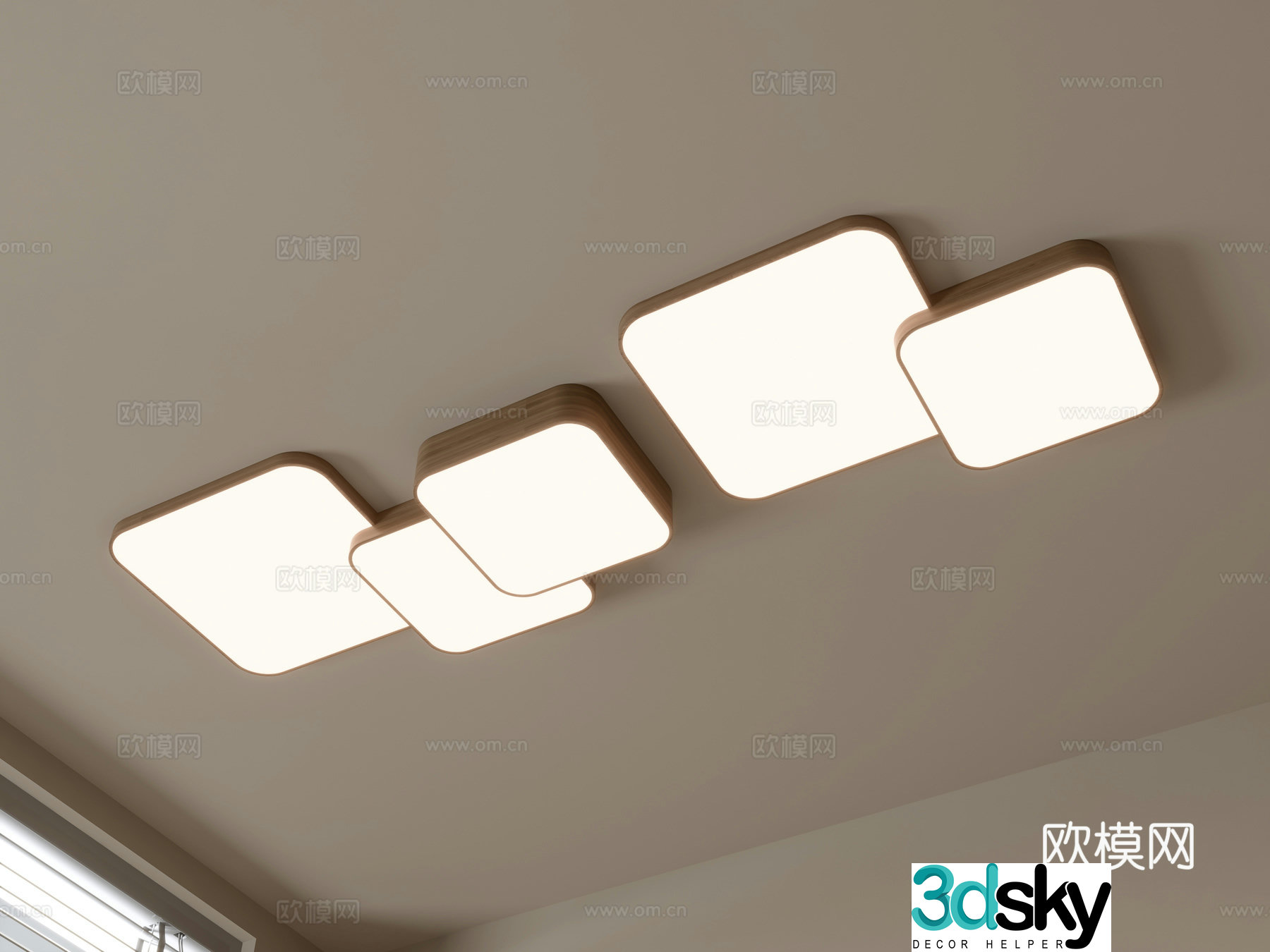 Modern ceiling lamp geometric ceiling lamp 3d model
