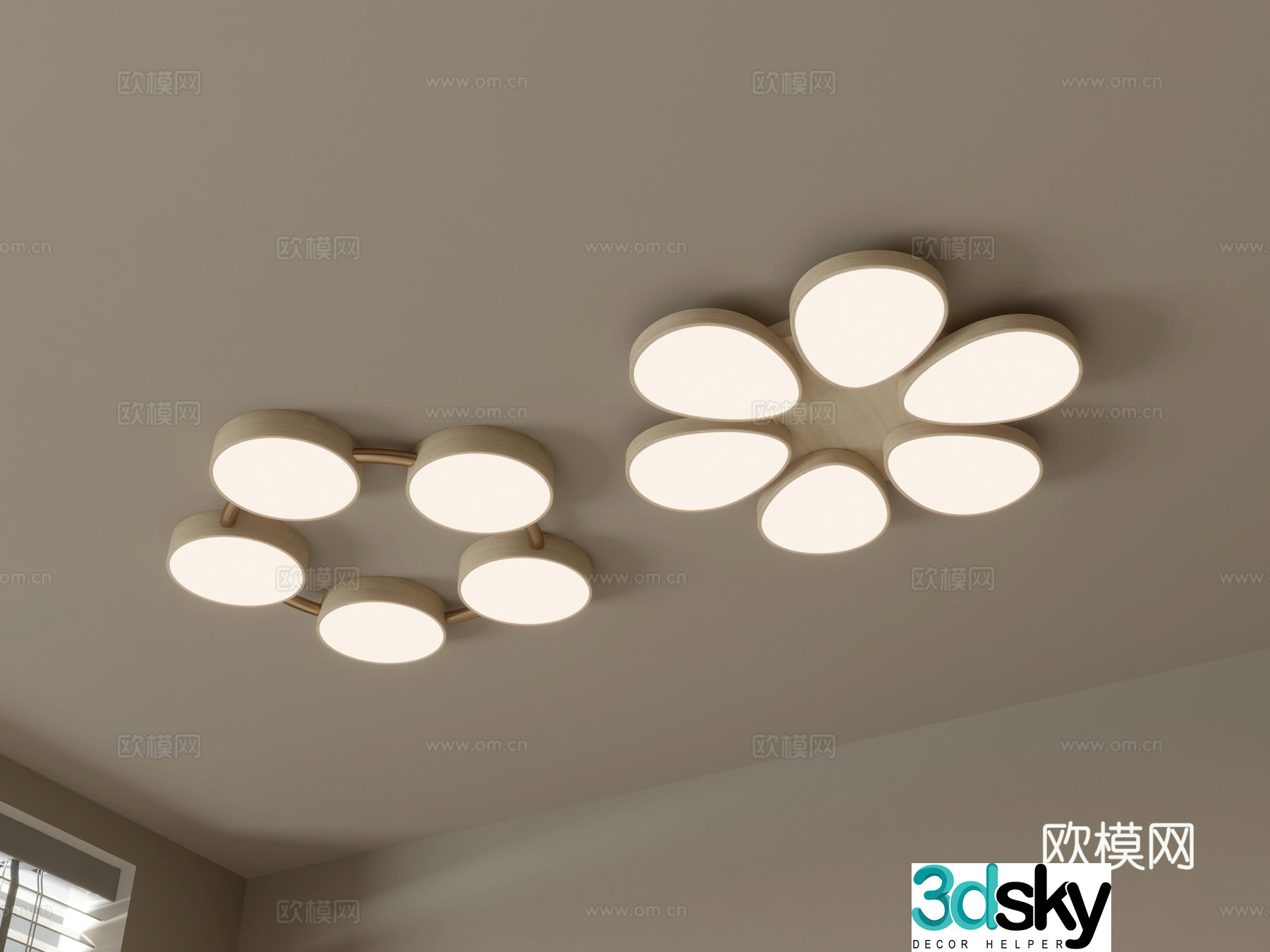 Modern ceiling light Geometric ceiling light 3d model