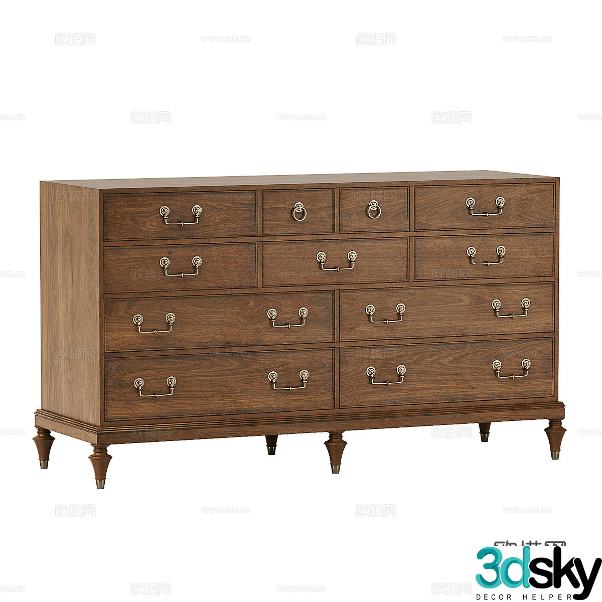 American chest of drawers side cabinet 3d model