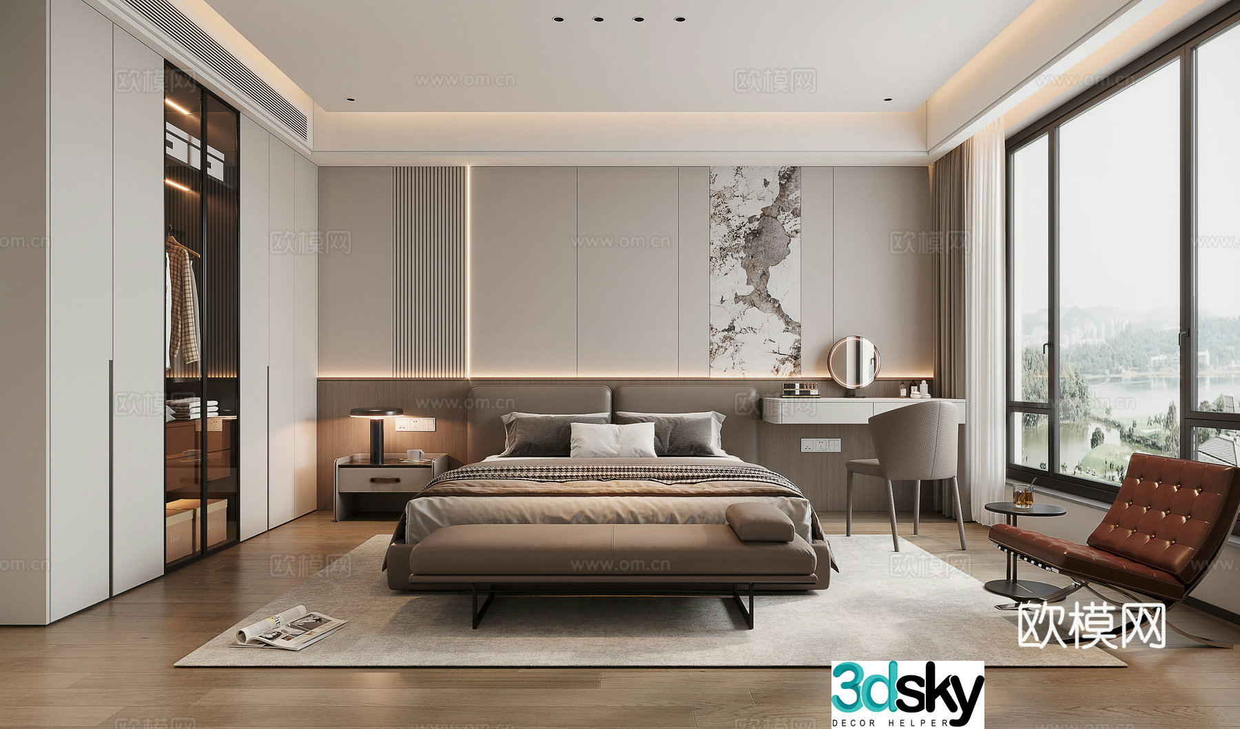 Italian style bedroom master bedroom 3d model