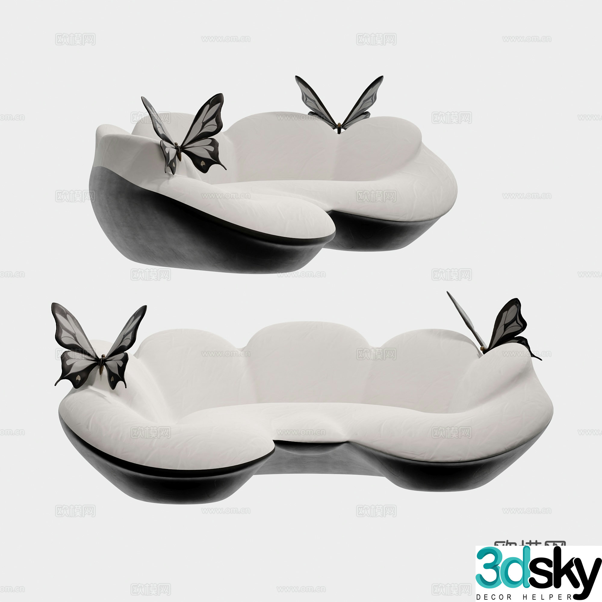 Modern curved sofa special shaped sofa 3d model