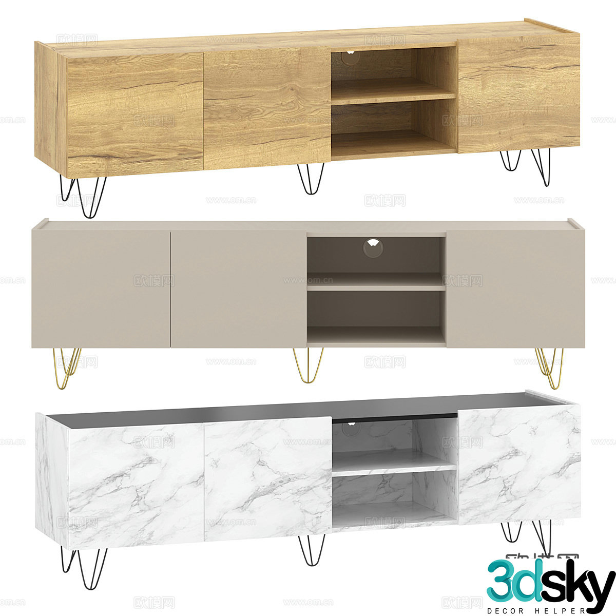 Nordic TV cabinet 3d model