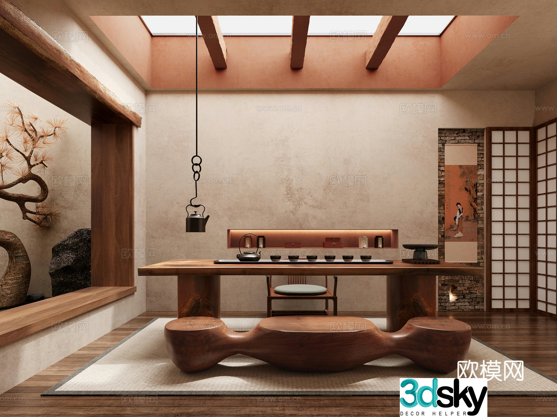 New Chinese tea room 3D model