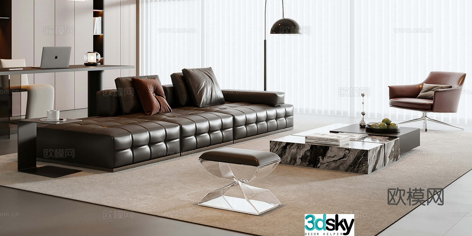 Italian sectional sofa 3d model