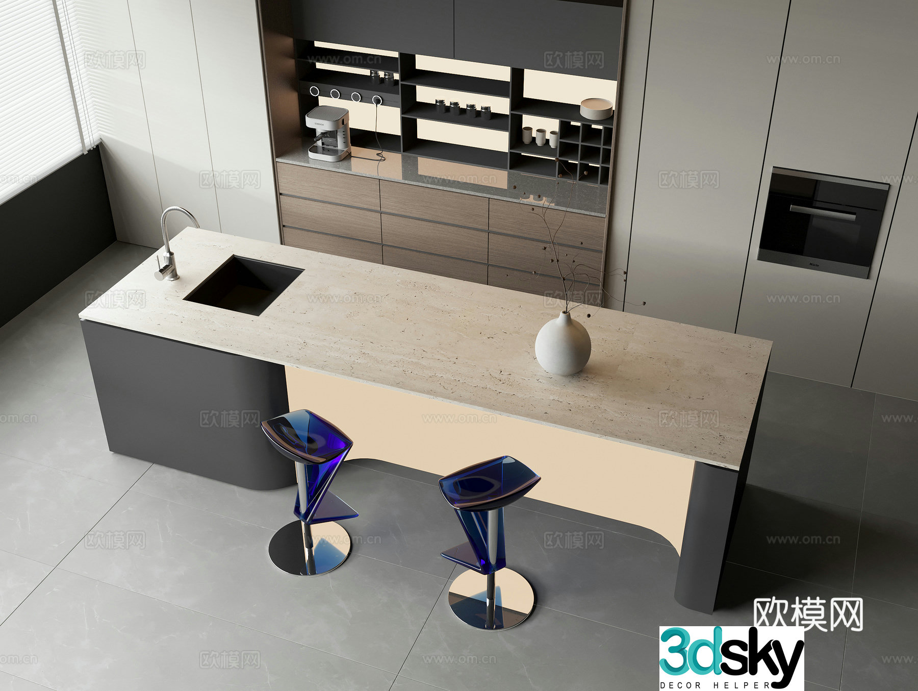 Water bar Nakashima bar 3D model