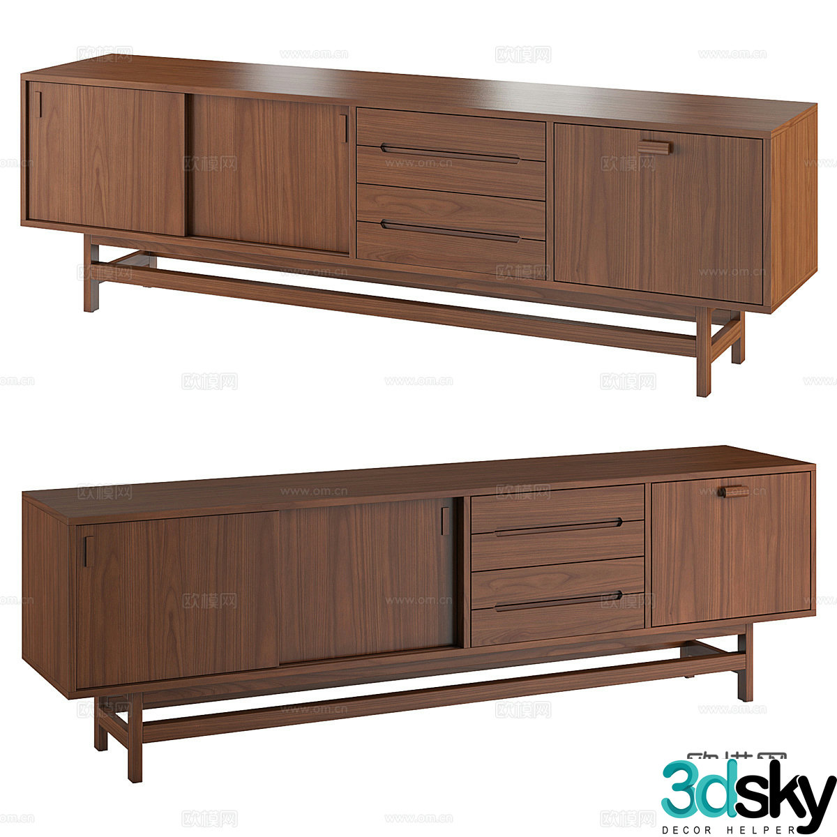 New Chinese style TV cabinet 3d model