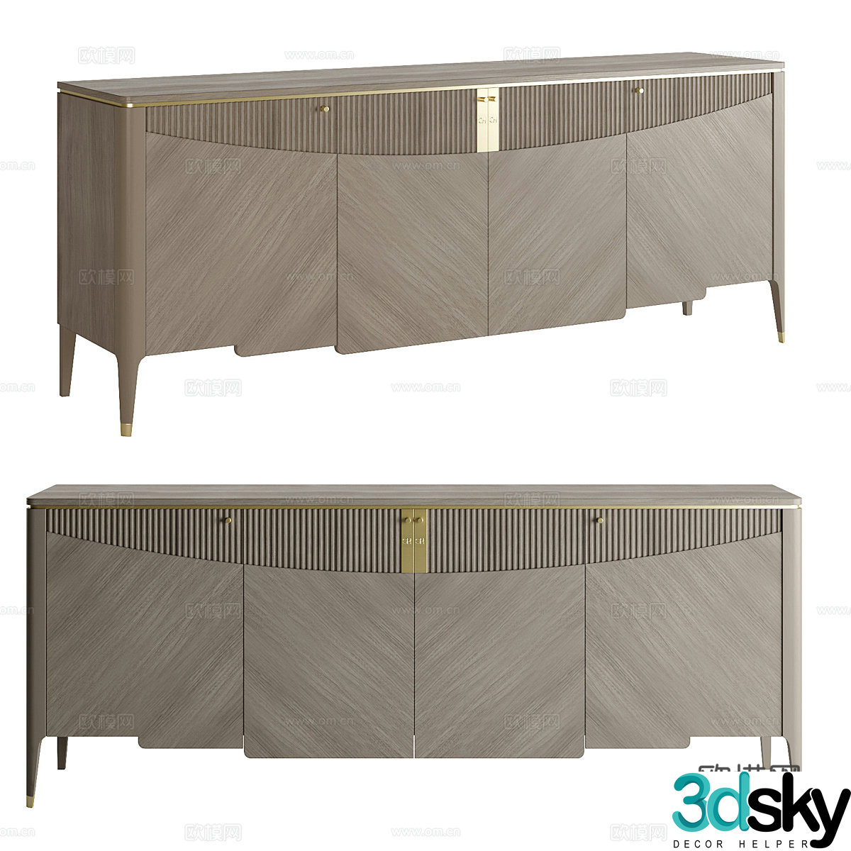 European style TV cabinet 3d model